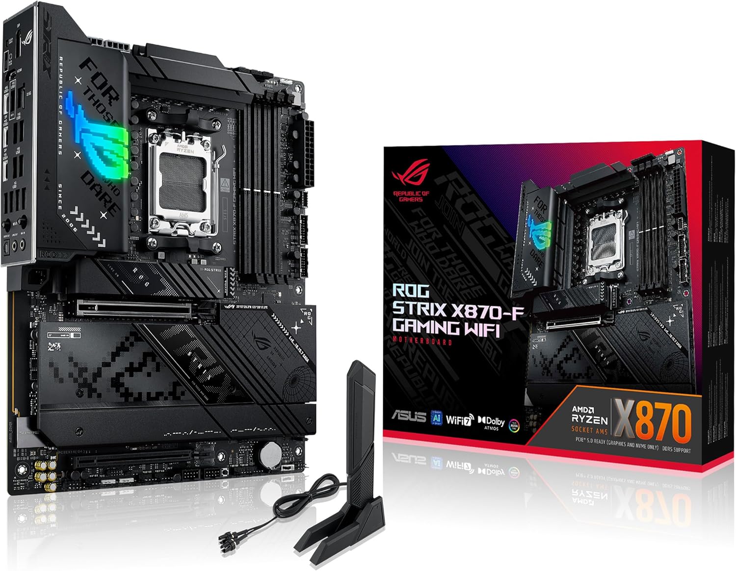 ASUS ROG Strix X870?I Gaming WiFi?AE (90MB1IW0?M0EAY0) – High?End Mini?ITX AM5 Board with DDR5?8600?OC, PCIe?5.0, Dual USB4, ESS Sabre Audio & Wi?Fi?7