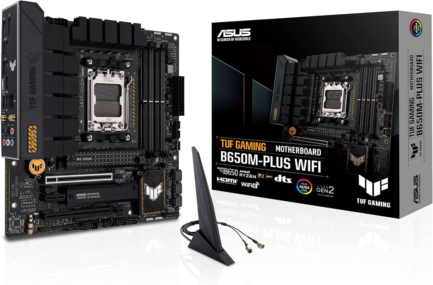 ASUS TUF Gaming B650-PLUS WiFi-AE   Durable ATX AM5 Motherboard with DDR5-6400+ OC, PCIe 4.0, WiFi 6E, 2.5Gb Ethernet, USB 3.2 Gen 2x2, Aura Sync RGB & Enhanced Cooling