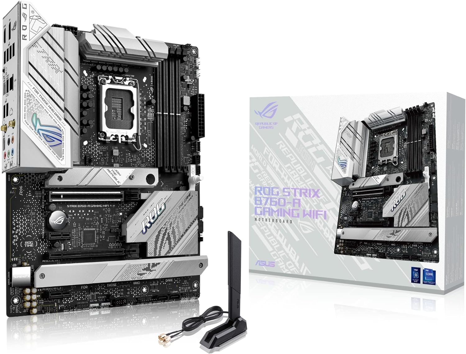 ASUS ROG STRIX B760 A GAMING WIFI AE   ATX LGA1700 Motherboard with DDR5 7800+OC, PCIe5.0, Triple M.2, WiFi6E, 2.5Gb Ethernet, USB-20Gbps Type-C, SupremeFX Audio, BIOS FlashBack & Aura Sync RGB