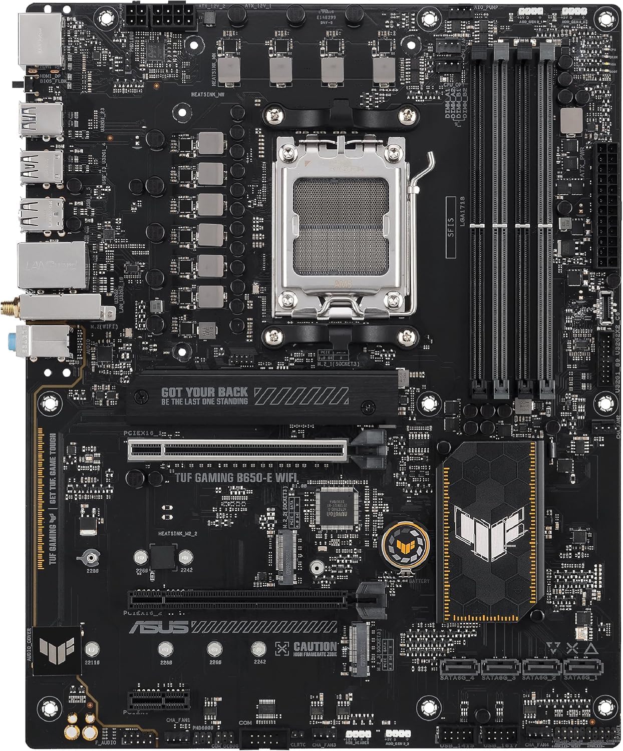 ASUS TUF Gaming B650-E WiFi Motherboard – AMD AM5 Socket, B650 Chipset, USB 20Gbps, Wi-Fi