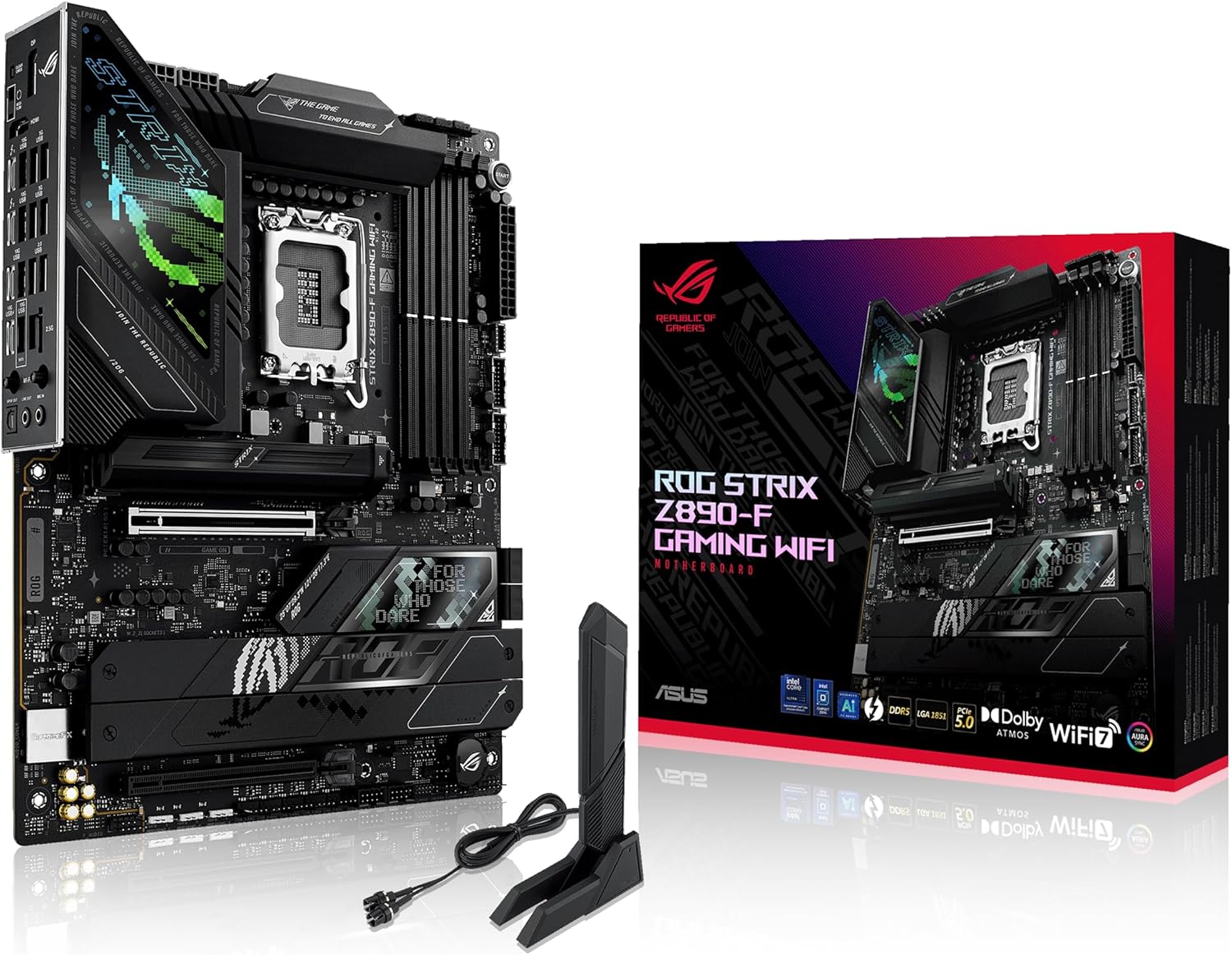 ASUS ProArt Z890-CREATOR WIFI-AE – ATX Intel LGA 1851 Motherboard with DDR5-9066+ OC, Dual PCIe 5.0 x16, Thunderbolt™ 5, 10Gb Ethernet, Wi-Fi 7, 5 M.2 Slots, AI Overclocking, and Realtek ALC1220P Audio