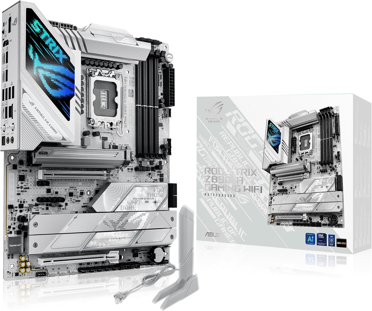 ASUS ROG STRIX Z890-F GAMING WIFI-AE – ATX Intel LGA 1851 Motherboard with DDR5-9066+ OC, PCIe 5.0 x16, Wi-Fi 7, Thunderbolt™ 4, 5 M.2 Slots, 16+1+2+2 Power Stages, and AI Overclocking