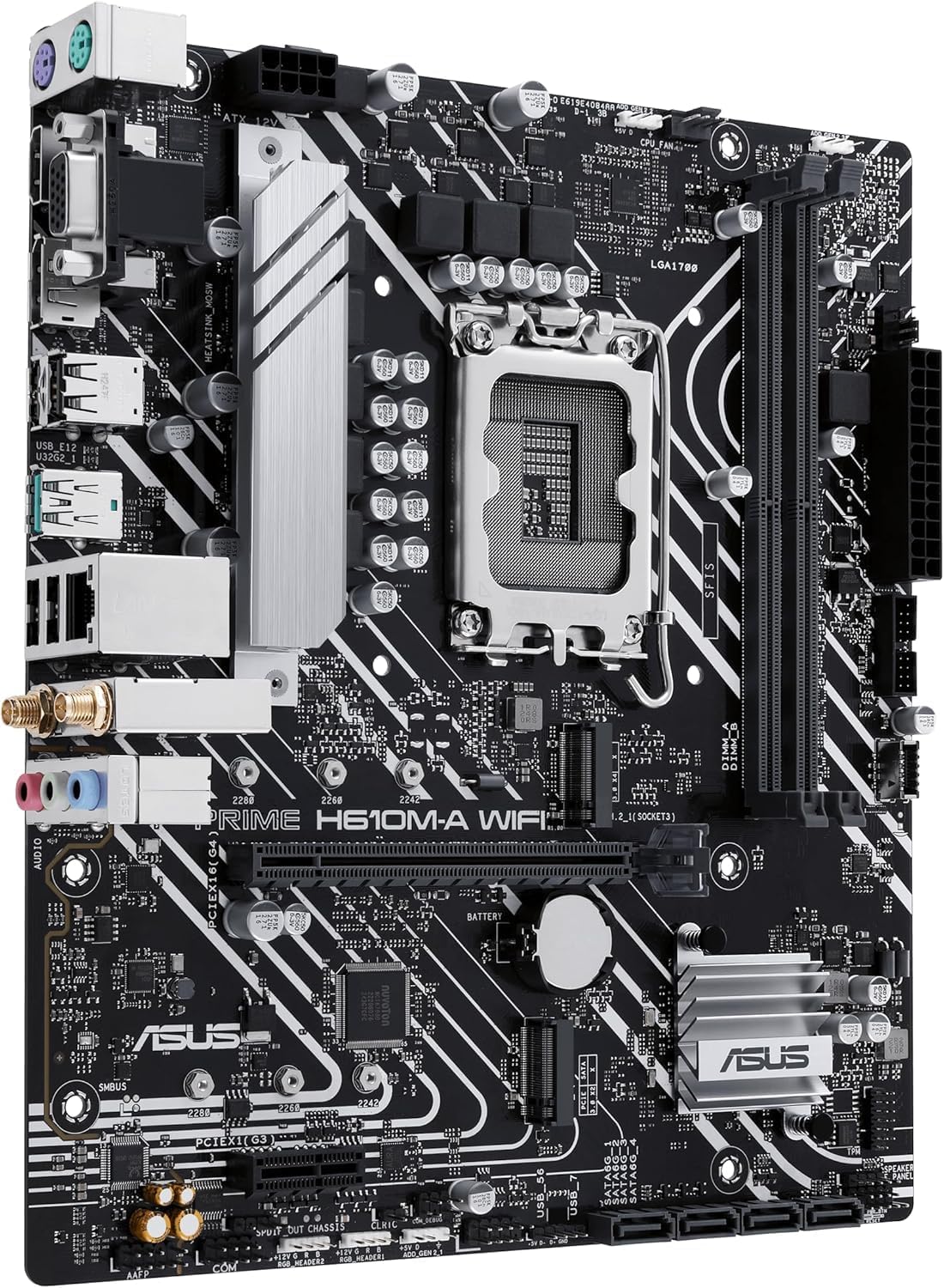 ASUS Prime H610M-A WiFi Motherboard – LGA1700, Intel H610 Chipset, USB 3.2 Gen 2, WiFi 5, Micro-ATX