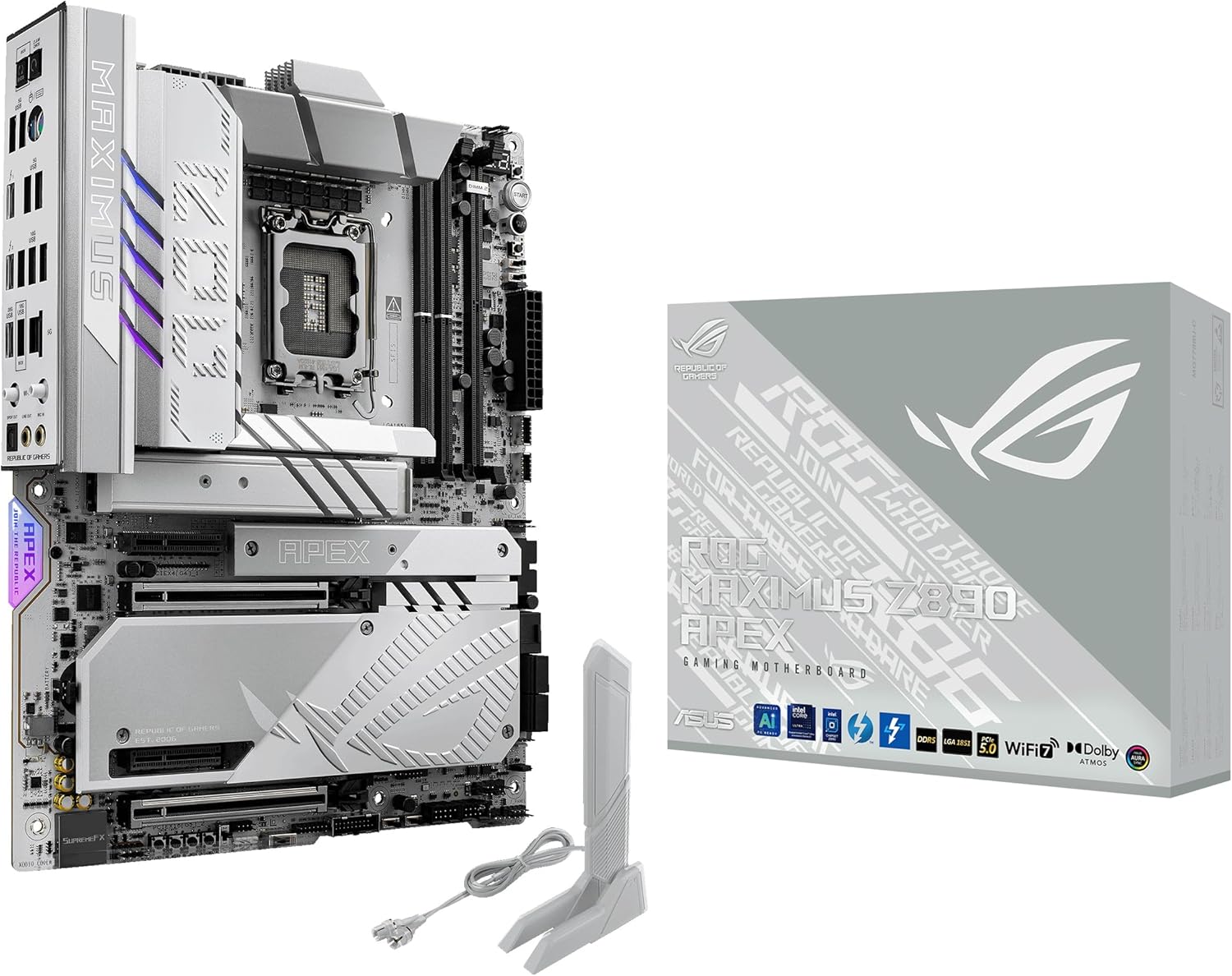 ASUS ROG MAXIMUS Z890 EXTREME-AE   E-ATX Intel LGA 1851 Motherboard with DDR5-9200+ OC, Dual PCIe 5.0 x16, Wi-Fi 7, 10Gb Ethernet, Thunderbolt 5, 6 M.2 Slots, LCD Display & AI Overclocking