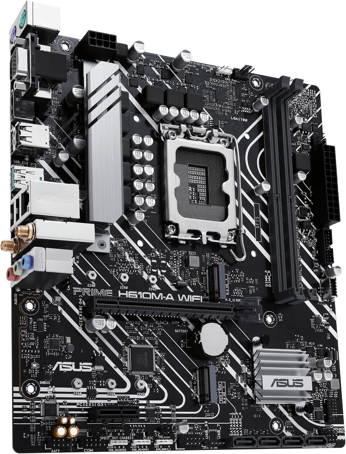 ASUS Prime H610M-A WiFi Motherboard – LGA1700, Intel H610 Chipset, USB 3.2 Gen 2, WiFi 5, Micro-ATX
