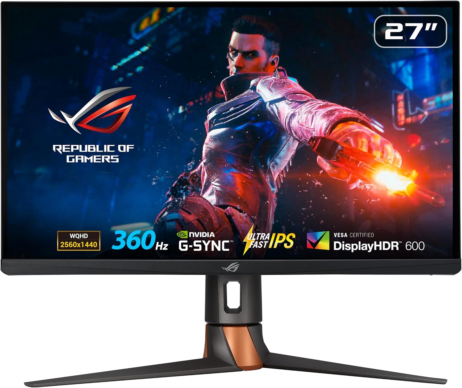 ASUS ROG Swift PG27AQN   27" QHD Gaming Monitor with 360Hz Refresh Rate and 1ms Response Time