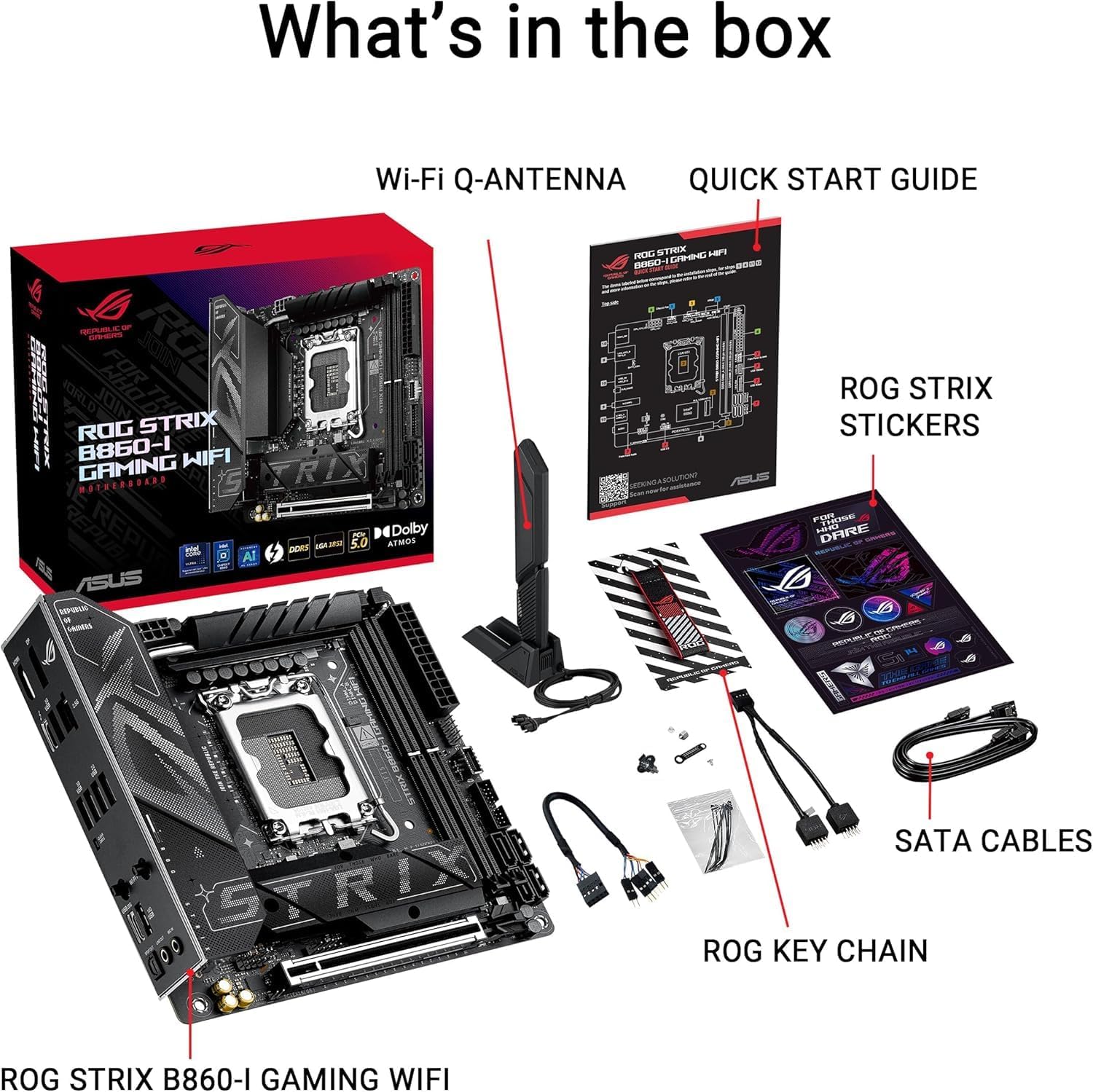 ASUS ROG Strix B860-I Gaming WiFi Mini-ITX Motherboard – LGA1851 Socket, B860 Chipset