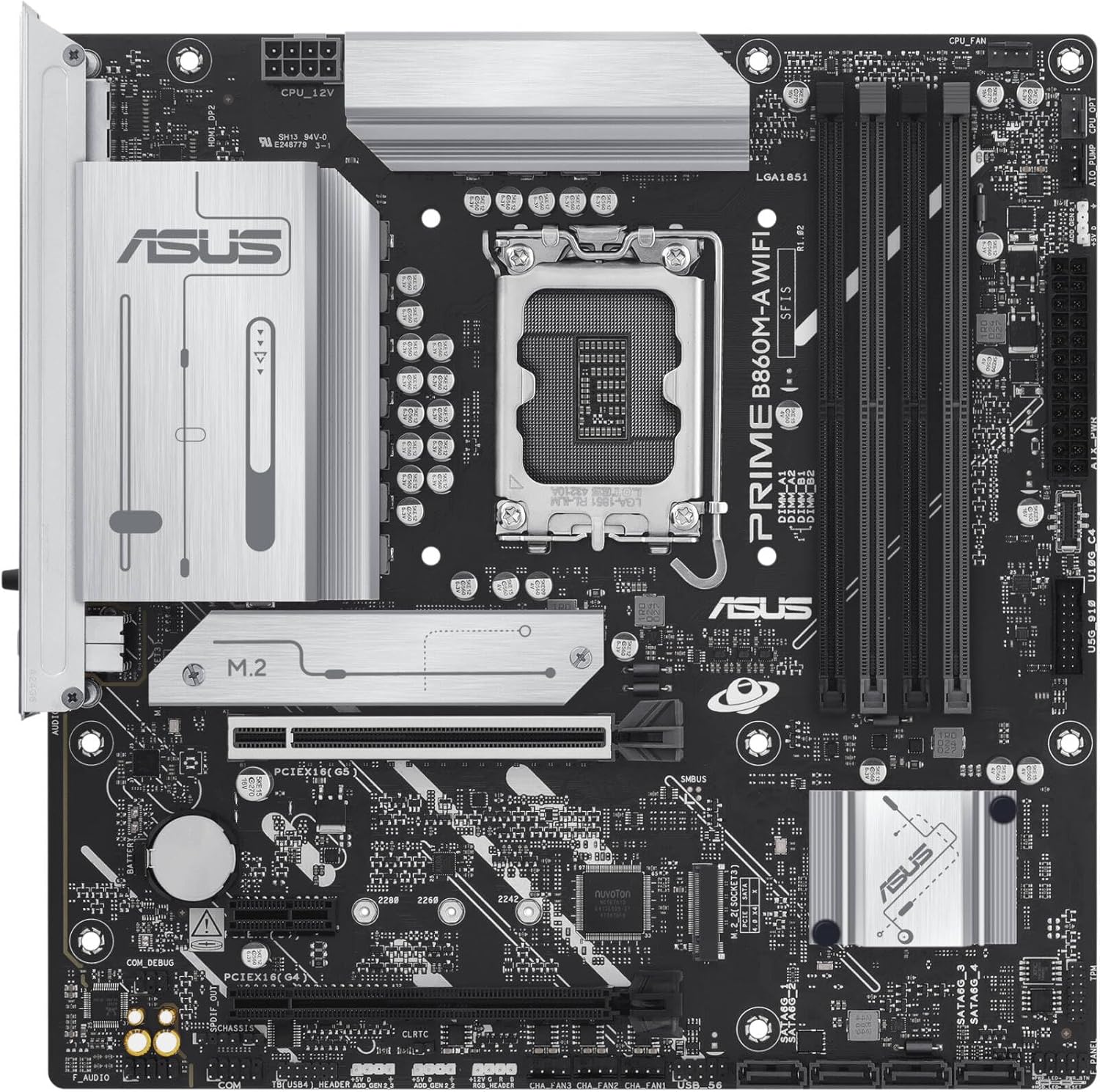 ASUS Prime B860M-A WiFi Motherboard – LGA1851 Socket, B860 Chipset, USB 20Gbps, WiFi 6E, Micro-ATX