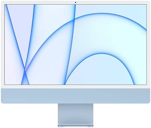 Apple iMac 24" Desktop Computer, M1 Chip  with 8 Core CPU and 7 Core GPU, 8GB Unified Memory, 256GB SSD, Touch ID, English Keyboard and Mouse, Blue | MJV93B/A