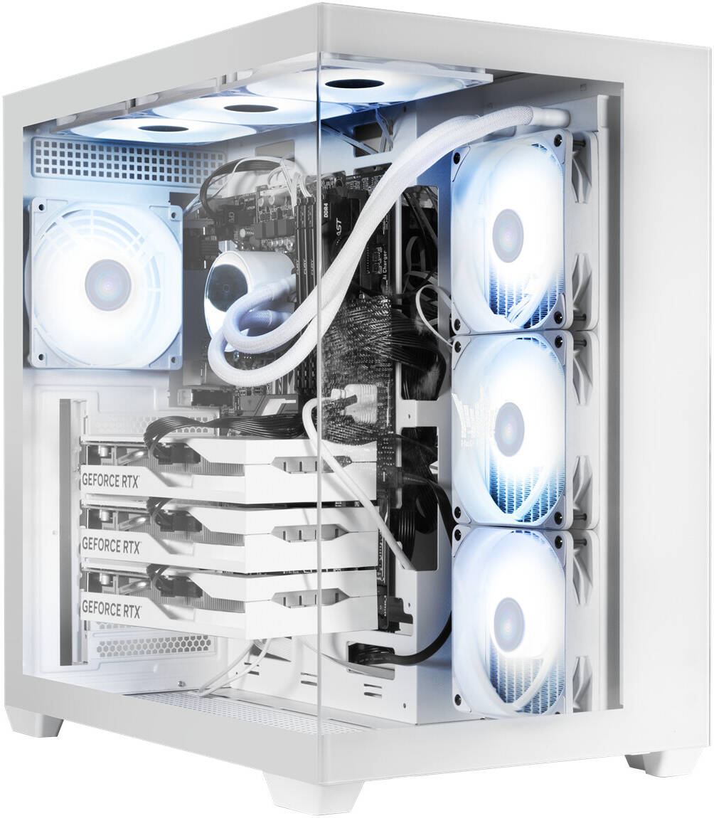 GALAX HOF ALLSYNQ White Mid-Tower ATX Gaming PC Case – Tempered Glass Side Panel, Pre-Installed 7 ARGB Fans, Supports Enthusiast Builds with Up to 360 mm Radiator & High GPU Clearance