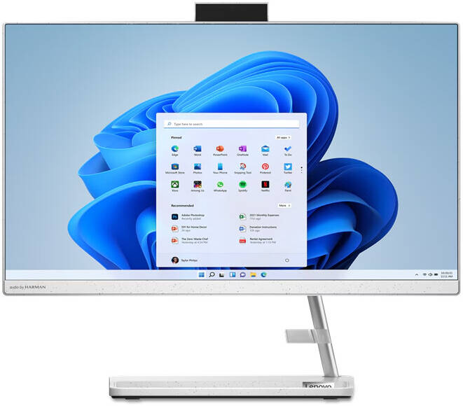 Lenovo IdeaCentre AIO 3 22IAP7 Desktop Computer, 21.5" FHD IPS Display, Intel Core i5-12450H, 8GB RAM, 512GB SSD, Intel?? UHD Graphics, Wireless ENG-ARAB K/B & Mouse, Win11, White | F0GG004HAX