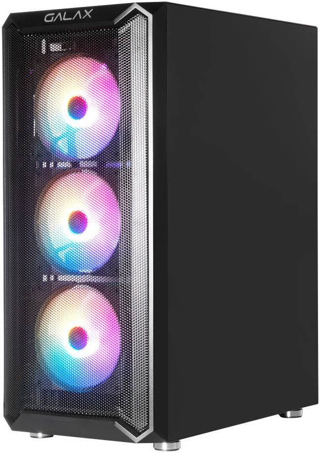 GALAX Revolution 07 ATX Mid-Tower Gaming PC Case – Tempered Glass Side Panel, SPCC Construction, Supports Up to 360 mm Radiator & 330 mm GPU, Black