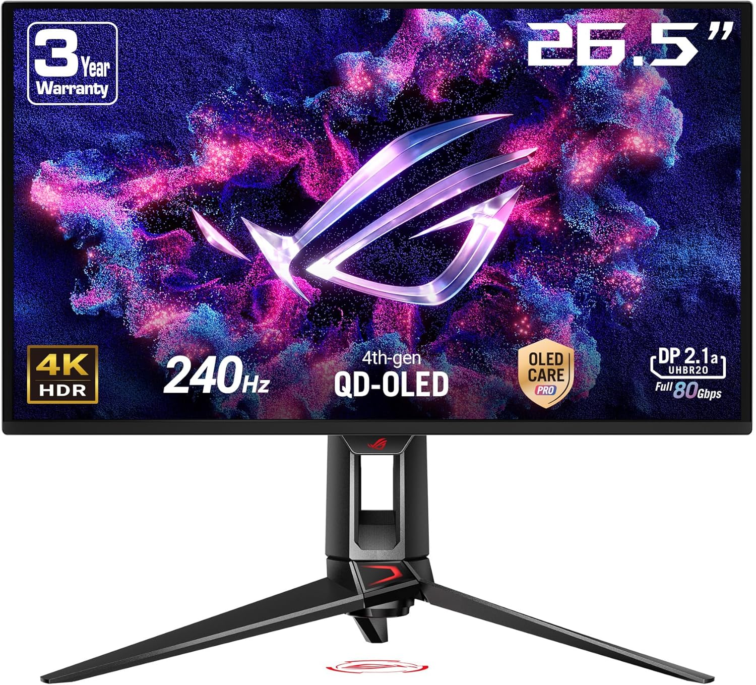 ASUS ROG Swift OLED PG27UCDM – 27" 4K QD-OLED Gaming Monitor with 240Hz Refresh Rate and 0.03ms Response Time