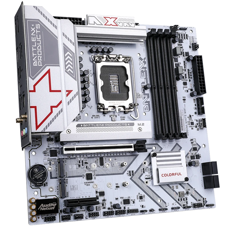 Colorful BATTLE-AX B860M-WHITE WIFI V20 Motherboard – Intel B860 Chipset, LGA 1700, DDR5/DDR4 Support, WiFi 6, PCIe 5.0, M.2 Slots, High-Performance Gaming & Productivity Board