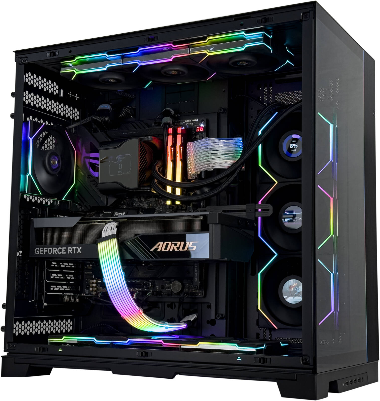 High-End Gaming PC - Intel Core i9-14900KF 24 Cores 32 Threads, NVIDIA RTX 4070 Ti 12GB, 64GB DDR5 RAM 6000MHz, 2TB SSD Gen 4, 850W Platinum PSU, 360mm Liquid Cooler, Wi-Fi + BT