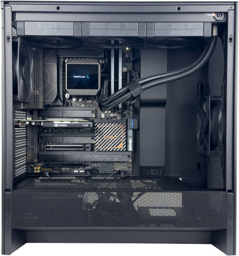 Workstation Tower T1 - Intel Core Ultra 9 285K 24 Cores 24 Threads, NVIDIA Quadro T1000 8GB, 64GB DDR5 RAM 6000MHz, 1TB SSD Gen 4, 750W 80 PLUS PSU, 360mm Liquid Cooler, Wi-Fi + BT, Thunderboltƒ?› 4