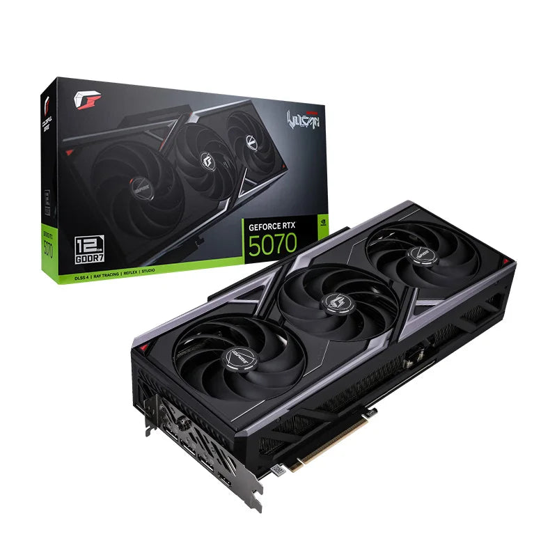 Colorful iGame GeForce RTX 5070 Vulcan OC 12GB-V GDDR7 Graphics Card – DLSS 3.5, Ray Tracing, Smart LCD Display, Triple Fan Cooling, RGB Lighting, HDMI 2.1 & DisplayPort 2.1 – High-Performance Gaming GPU