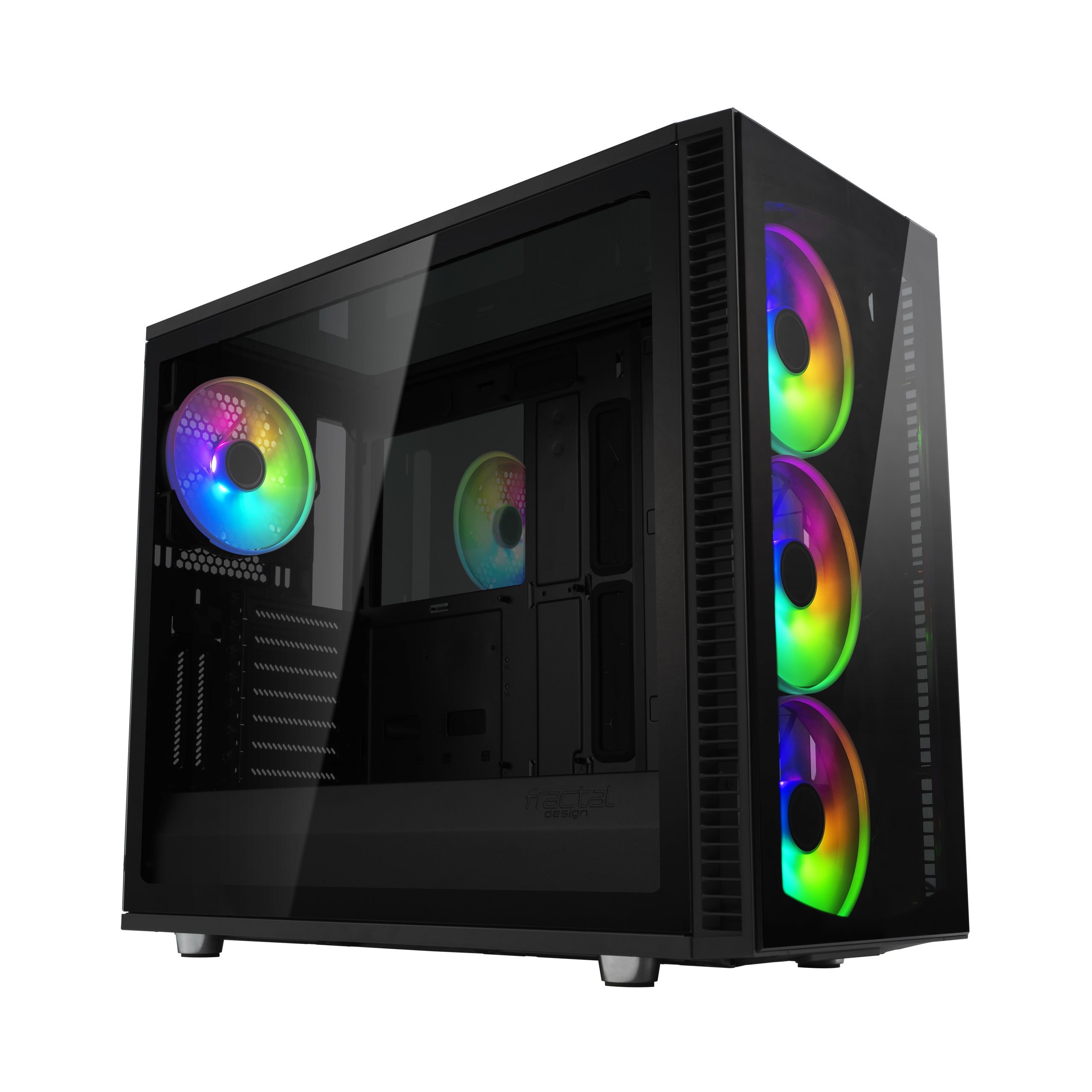 Fractal Design S2 Vision Tempered Glass RGB Black Case – High-Airflow Gaming Chassis with RGB Lighting