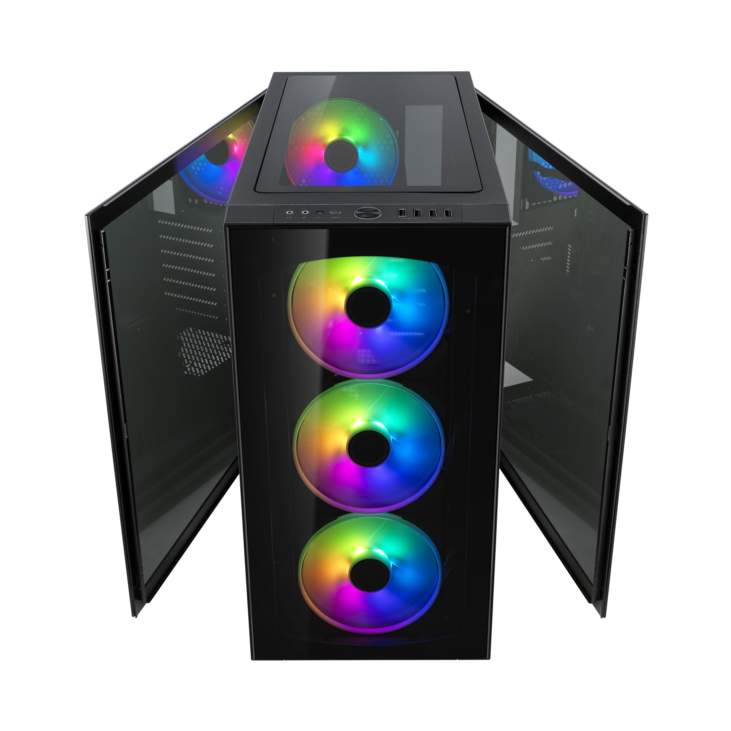Fractal Design S2 Vision Tempered Glass RGB Black Case – High-Airflow Gaming Chassis with RGB Lighting