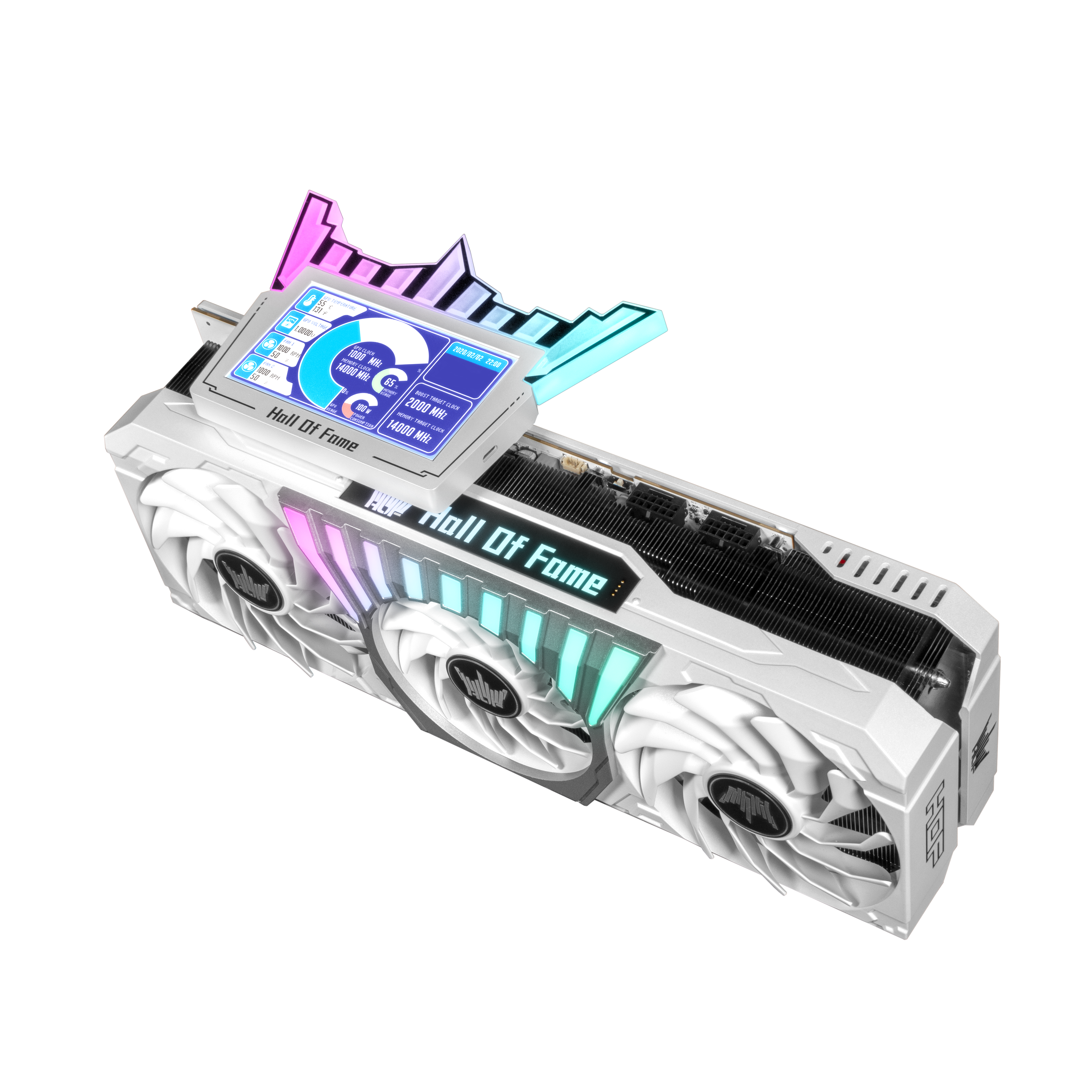 GALAX GeForce RTX 4090 HOF 24GB GDDR6X – 384-bit, 1-Click OC to 2610 MHz, ARGB Crown & LCD Panel, PCIe 5.0 Dual 16-Pin