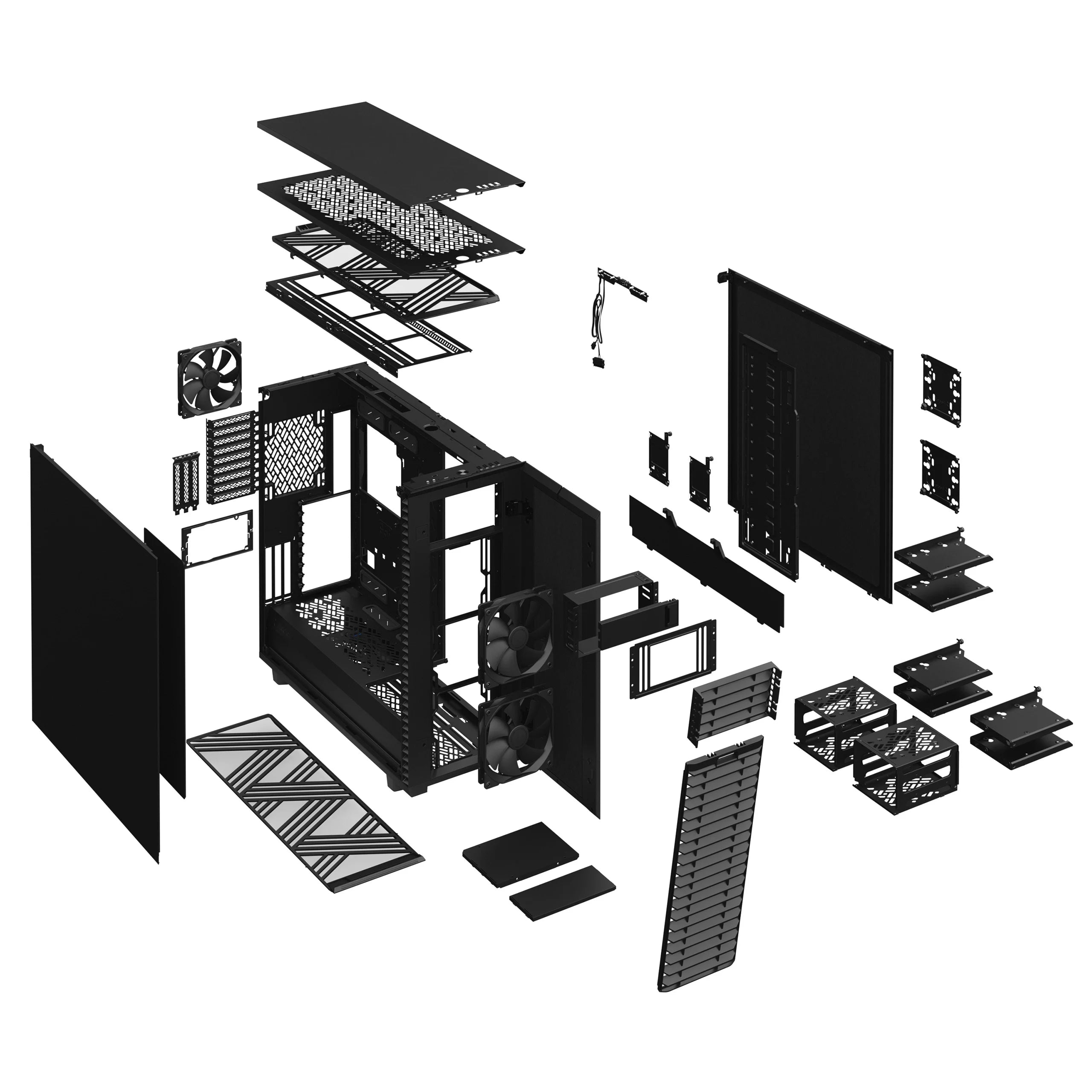 Fractal Design Define 7 XL Black Full Tower Gaming Case – Modular Interior, Silent Cooling, Tempered Glass, Spacious Design for High-End Builds