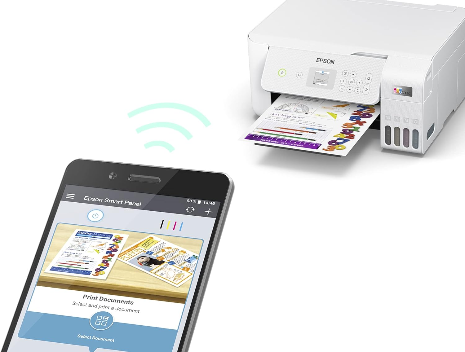 EPSON EcoTank L3266 Home ink tank printer A4, colour, 3-in-1 printer with WiFi and SmartPanel App connectivity