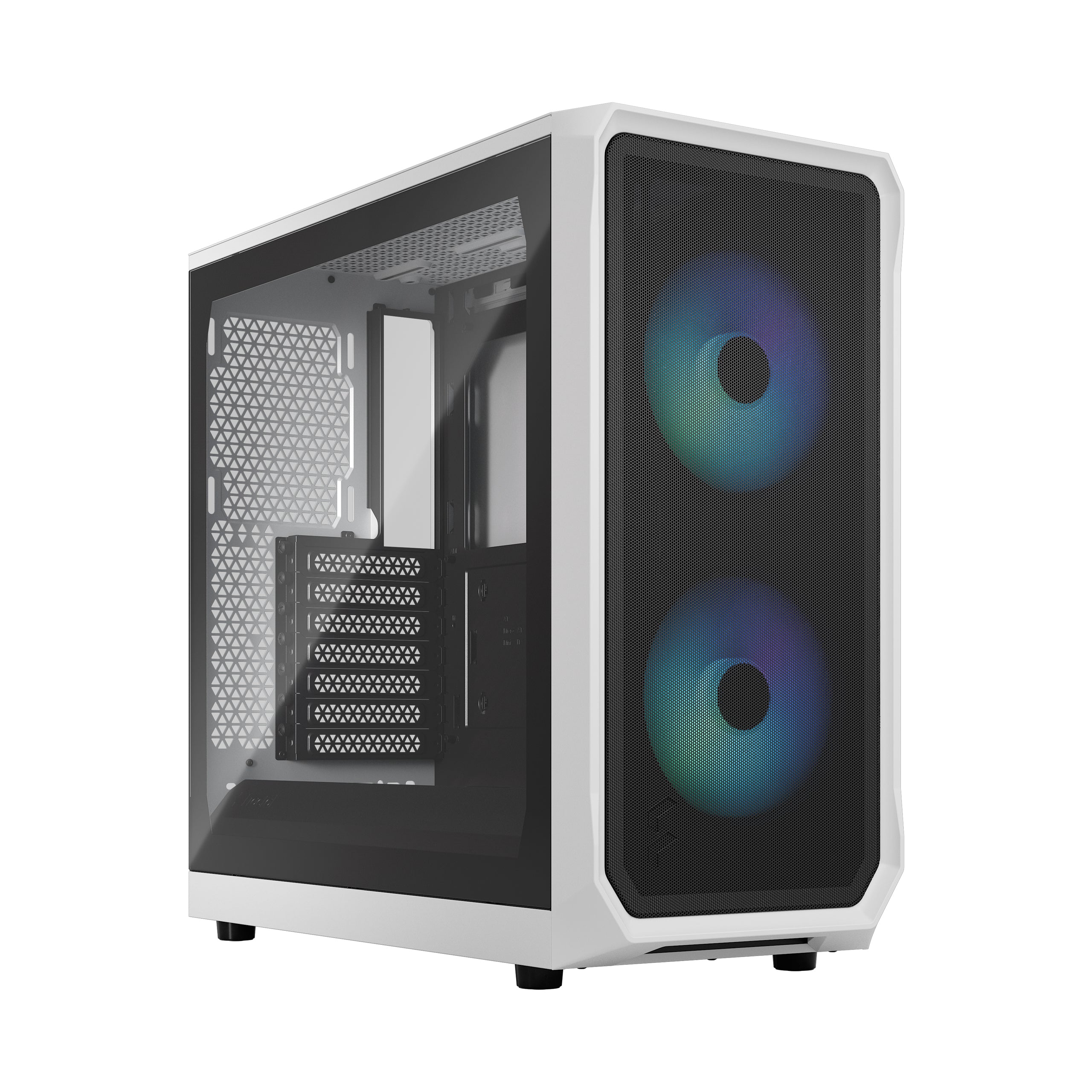 Fractal Focus 2 RGB White Mid Tower Gaming Case – High Airflow PC Chassis with ARGB Fans