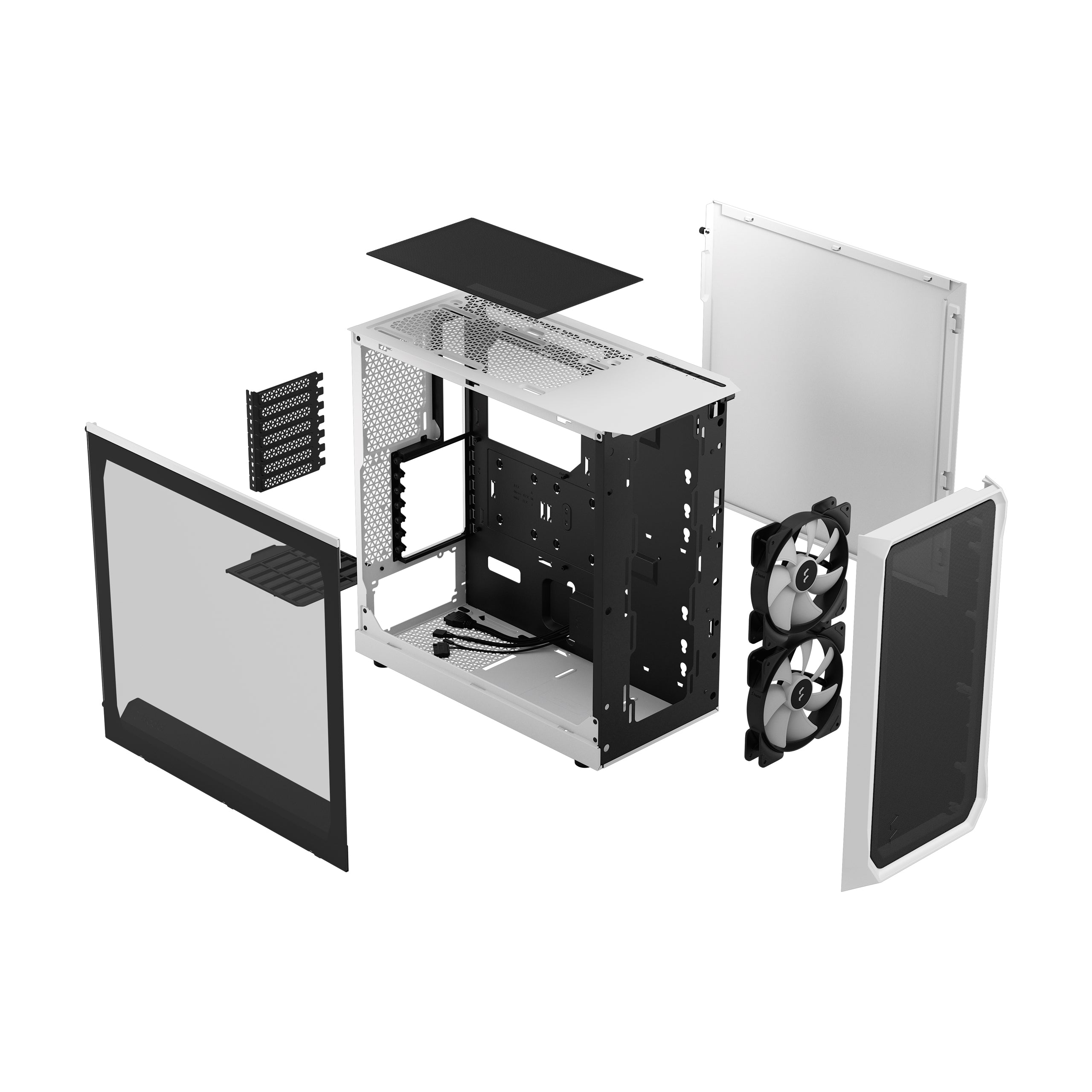 Fractal Focus 2 RGB White Mid Tower Gaming Case – High Airflow PC Chassis with ARGB Fans