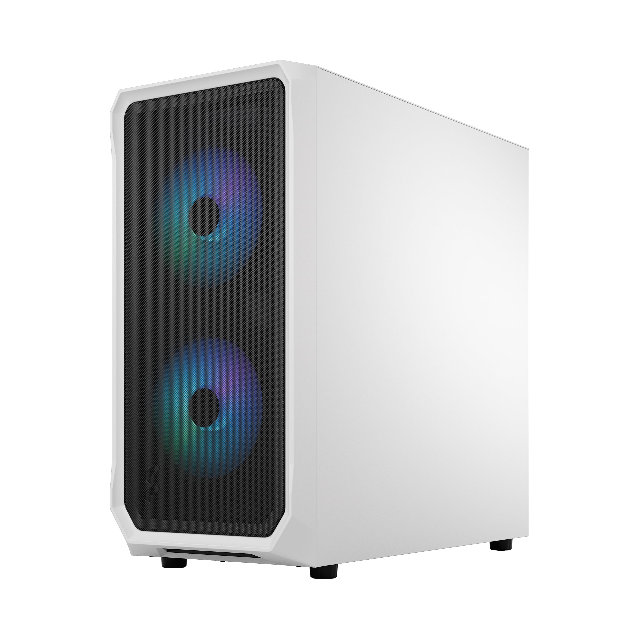 Fractal Focus 2 RGB White Mid Tower Gaming Case – High Airflow PC Chassis with ARGB Fans