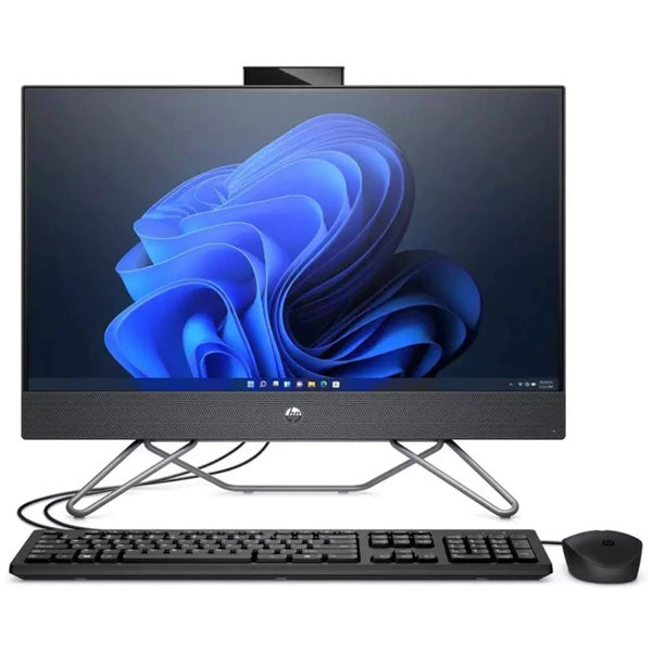 HP 24-cb1009ne Bundle AIO Desktop PC, 24" FHD Touch IPS Display, Intel Core i5-1235U, 8GB RAM, 512 GB SSD, GeForce MX450 2GB, HP 225 Black Wired KB & Mouse, Win 11 Home, Black | CB1009NE-6J7F3EA