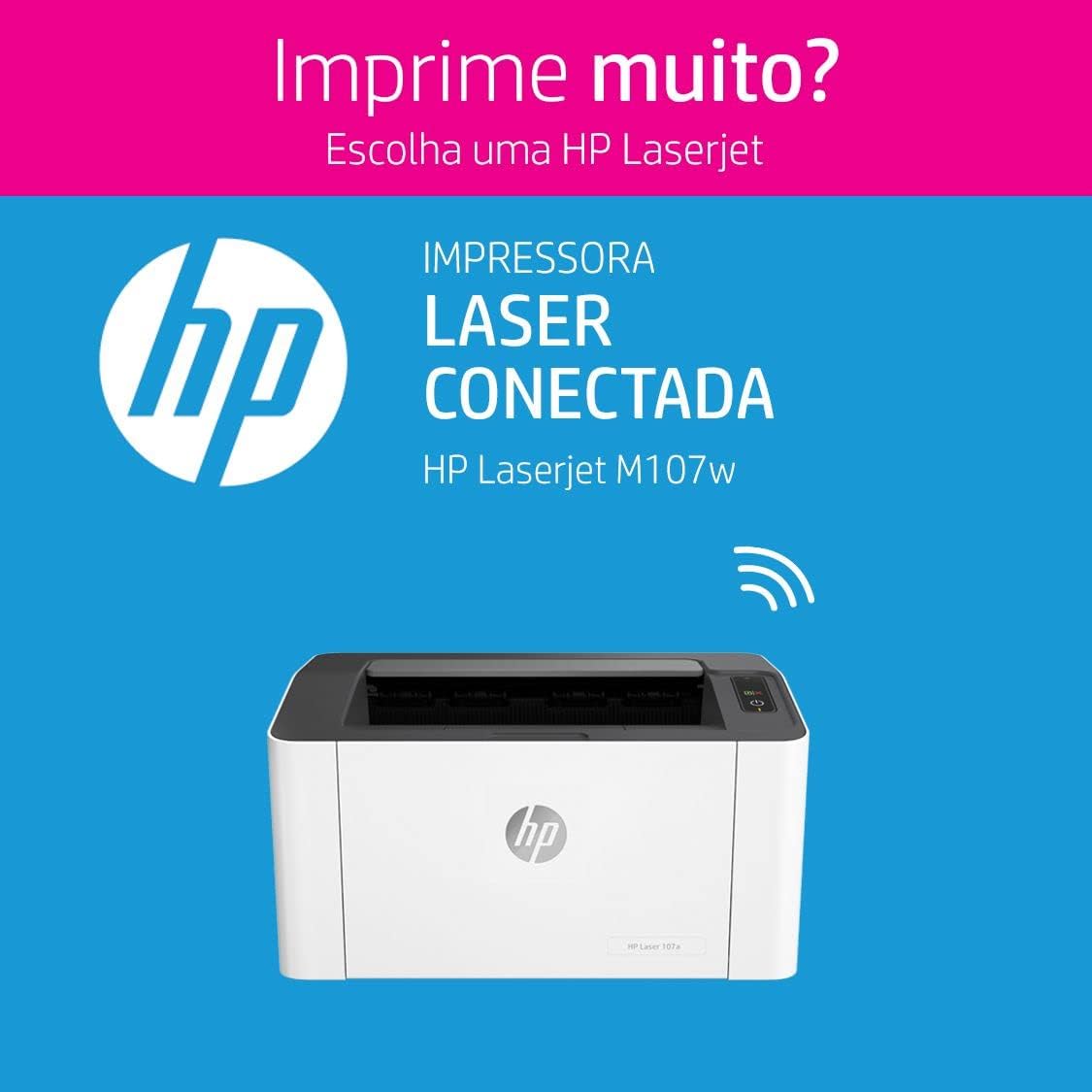 HP Laser 107w Printer - Black and white, Printer for Small Medium Business