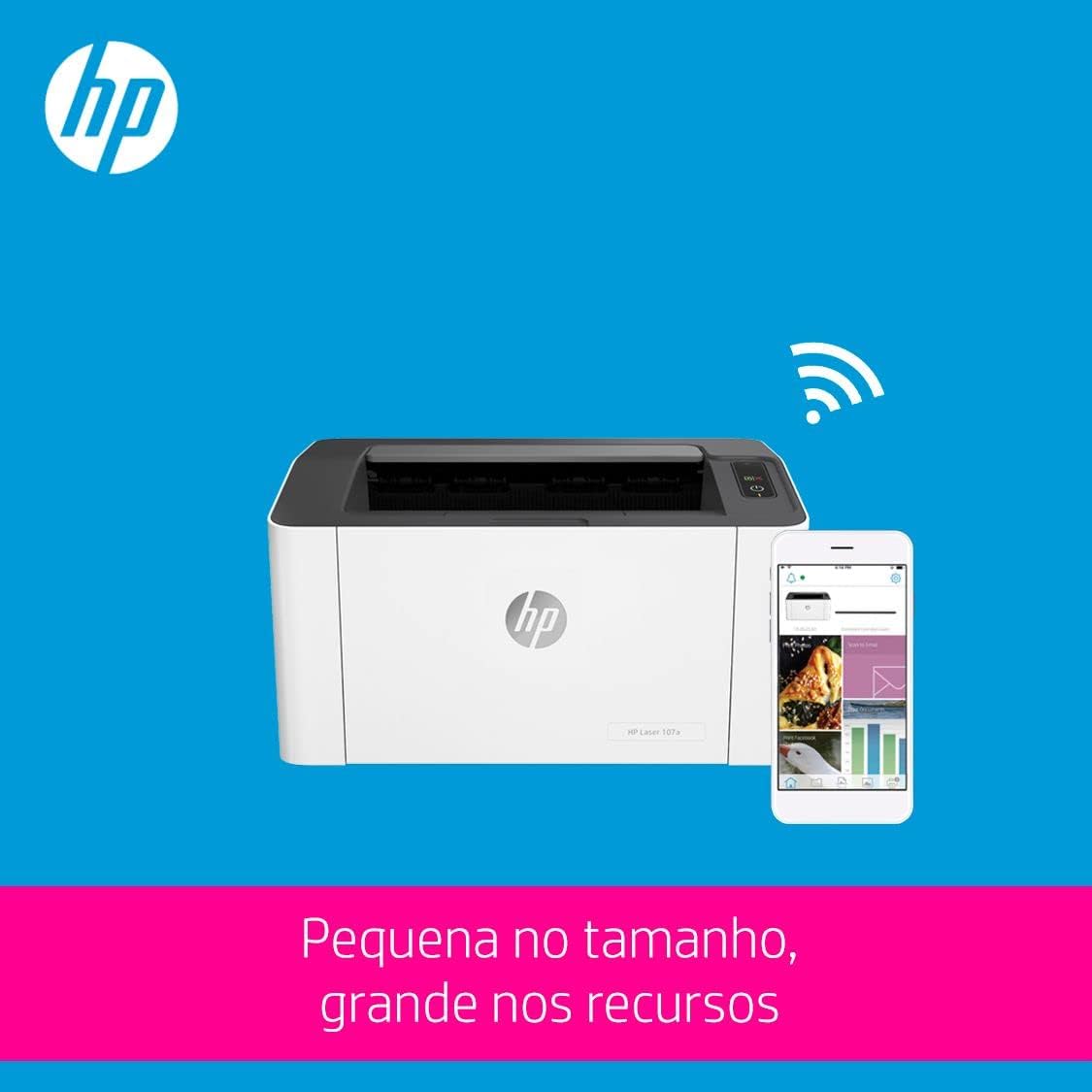 HP Laser 107w Printer - Black and white, Printer for Small Medium Business