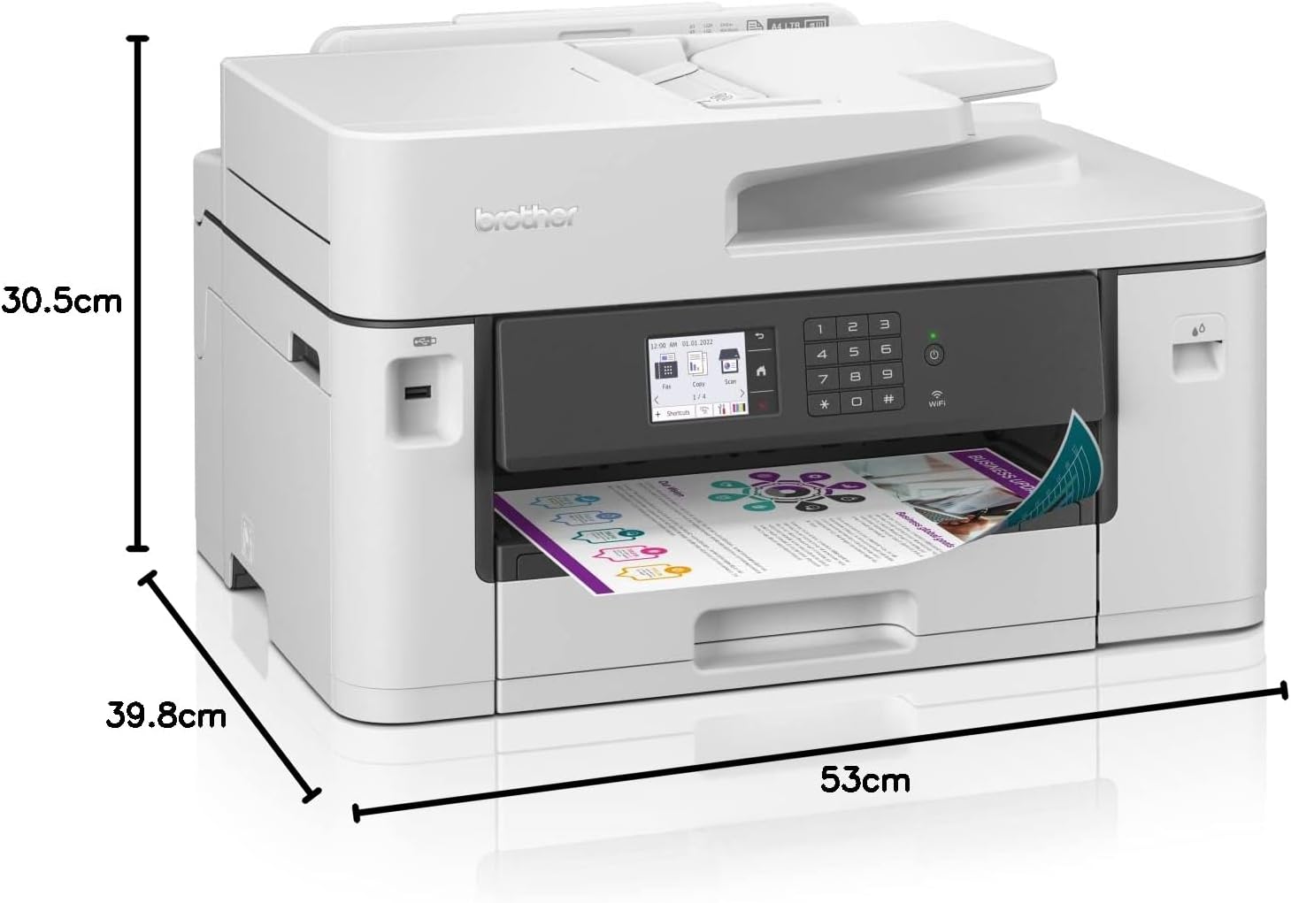 Brother Wireless All in One Printer, MFC-J2340DW, Wide Format Borderless Printing, High Yield Ink Cartridge