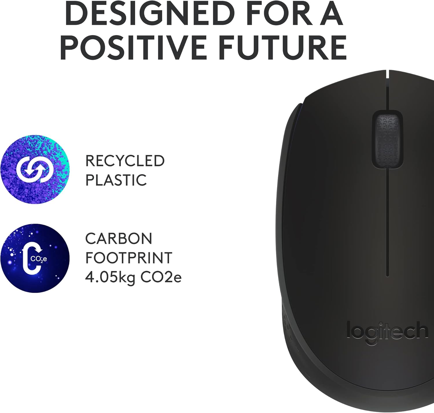 Logitech M171 Wireless Mouse for PC, Mac, Laptop, 2.4 GHz, Optical Tracking, 12-Months Battery Life, Ambidextrous-Black