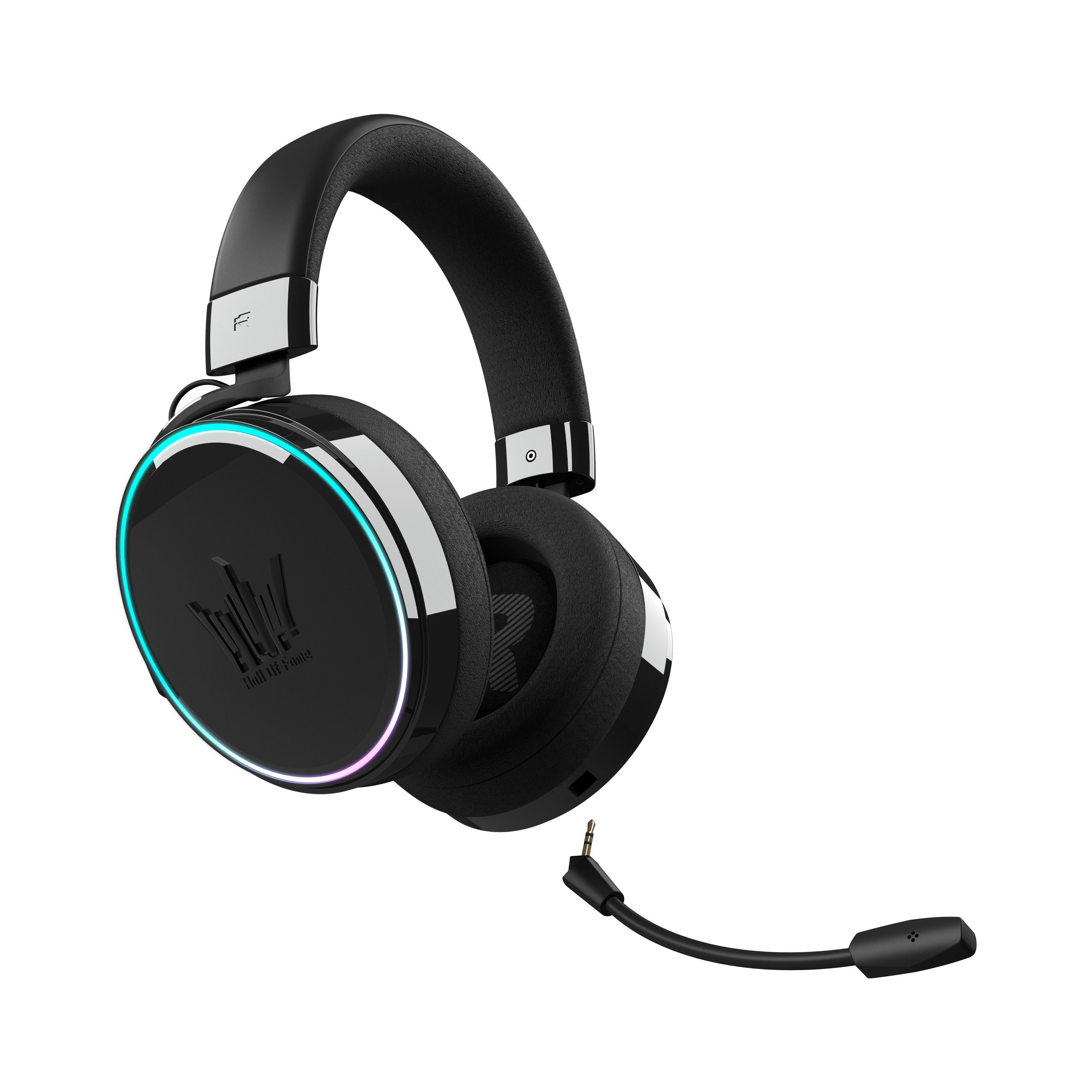 GALAX HOF Maestro H1 Piano Piano Black Gaming Headset – USB & 3.5 mm Wired, Virtual 7.1 Channel Surround, 50 mm Drivers, Uni-Directional Noise-Cancelling Mic, Halo RGB Lighting
