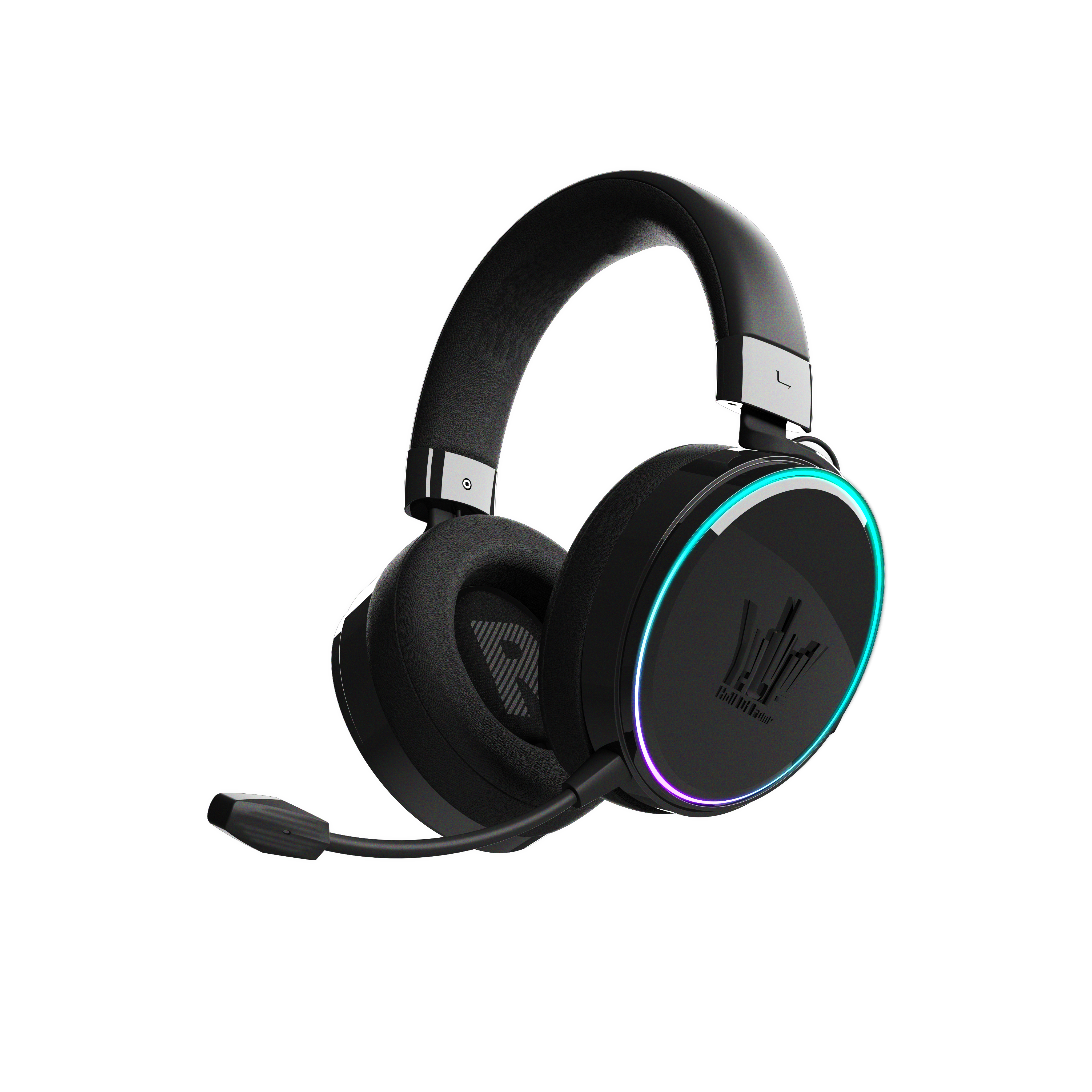 GALAX HOF Maestro H1 Piano Piano Black Gaming Headset – USB & 3.5 mm Wired, Virtual 7.1 Channel Surround, 50 mm Drivers, Uni-Directional Noise-Cancelling Mic, Halo RGB Lighting