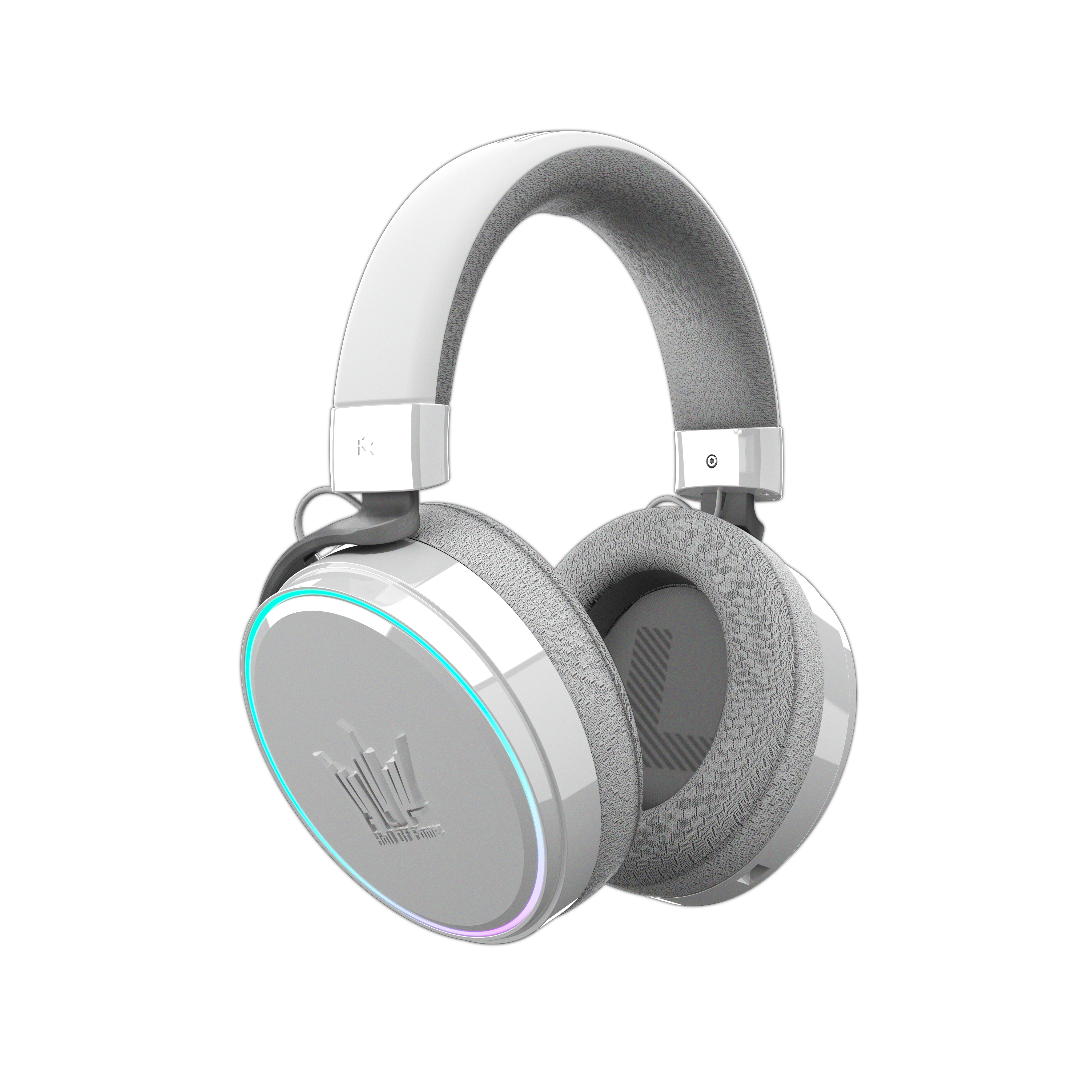 GALAX HOF Maestro H1 Piano White Gaming Headset – USB & 3.5 mm Wired, Virtual 7.1 Channel Surround, 50 mm Drivers, Uni-Directional Noise-Cancelling Mic, Halo RGB Lighting
