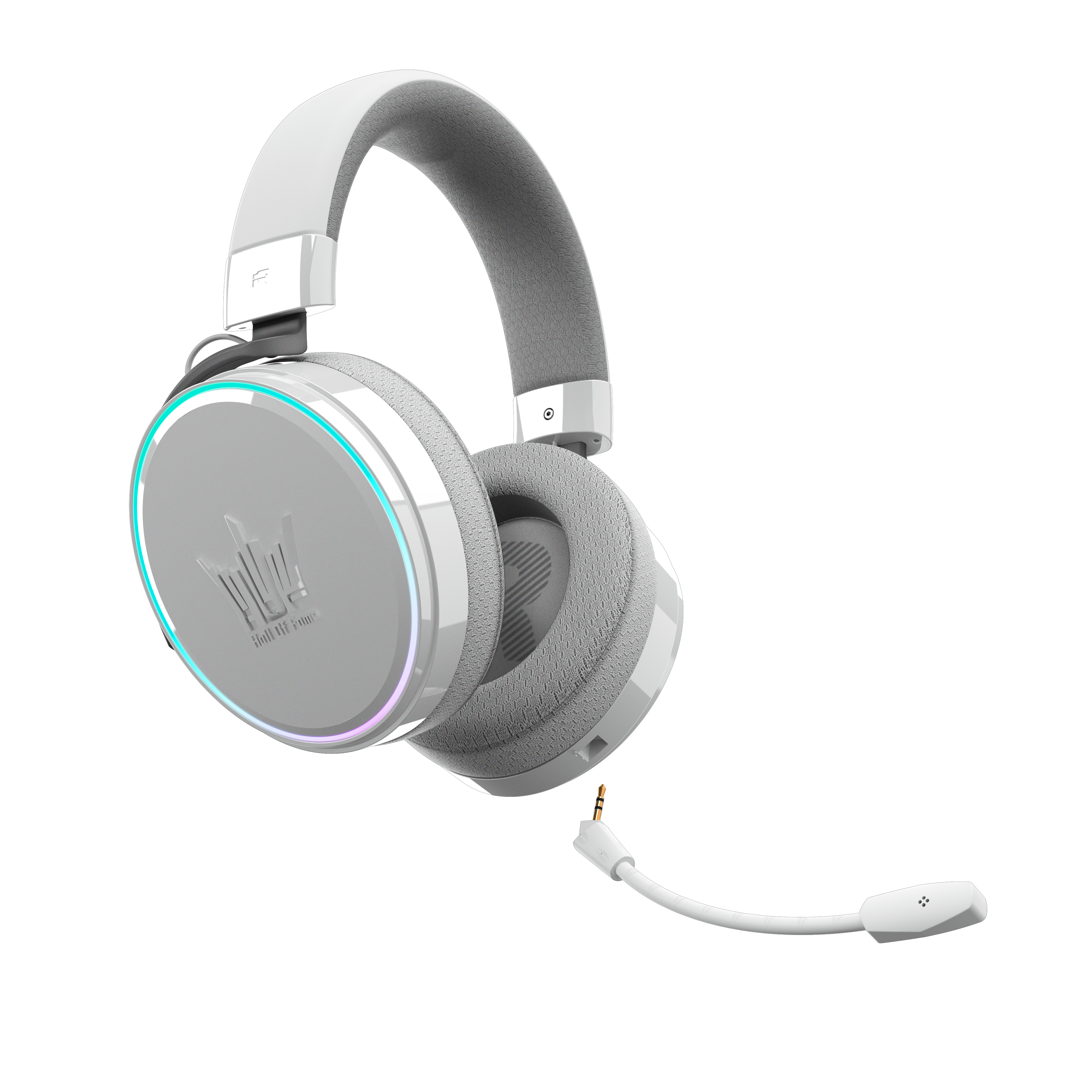 GALAX HOF Maestro H1 Piano White Gaming Headset – USB & 3.5 mm Wired, Virtual 7.1 Channel Surround, 50 mm Drivers, Uni-Directional Noise-Cancelling Mic, Halo RGB Lighting