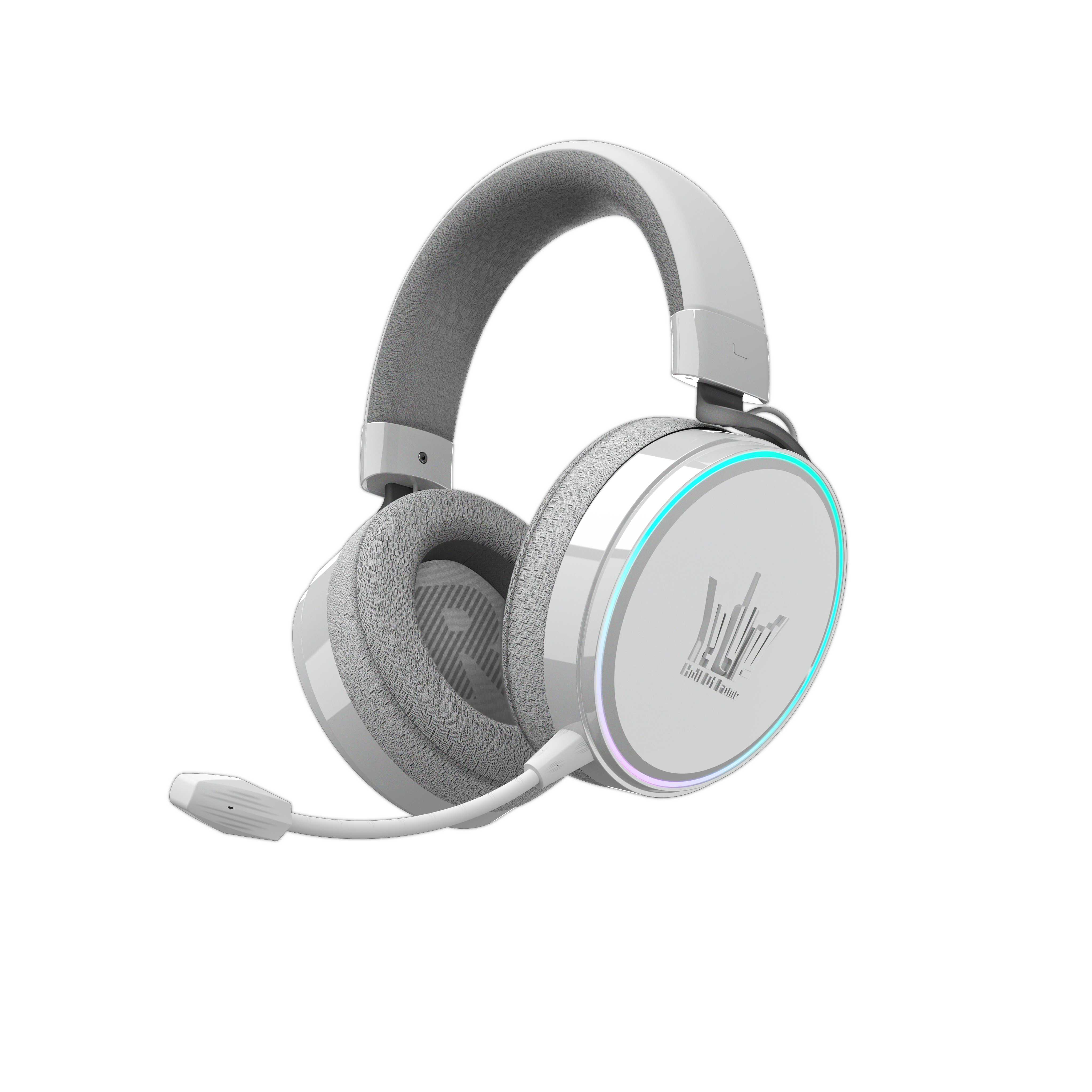 GALAX HOF Maestro H1 Piano White Gaming Headset – USB & 3.5 mm Wired, Virtual 7.1 Channel Surround, 50 mm Drivers, Uni-Directional Noise-Cancelling Mic, Halo RGB Lighting