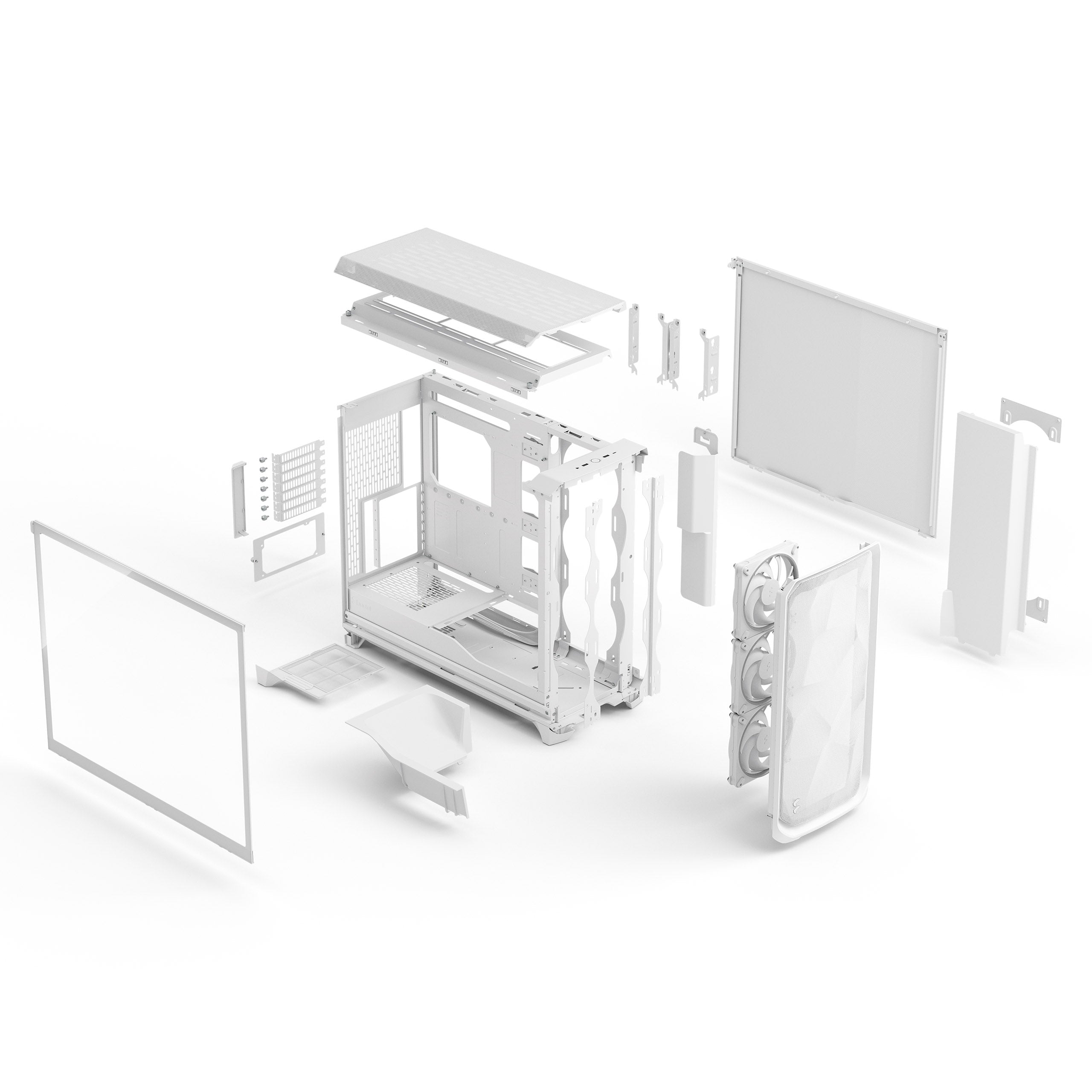 Fractal Meshify 3 XL Ambience Pro RGB White TG Clear Full Tower Gaming Case – High Airflow & Customizable RGB