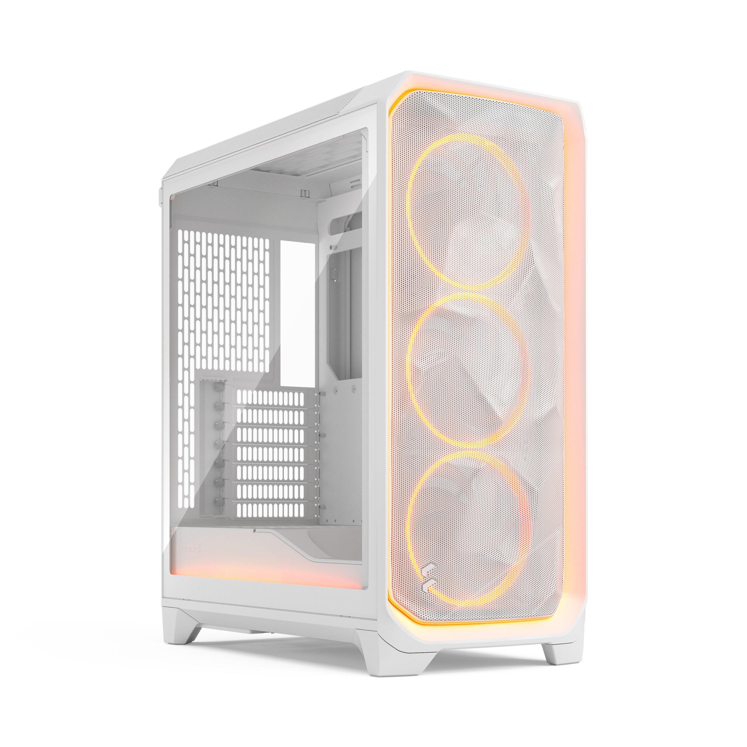 Fractal Meshify 3 White TG Clear Tint Mid Tower Gaming Case – High Airflow, Tempered Glass, RGB Ready