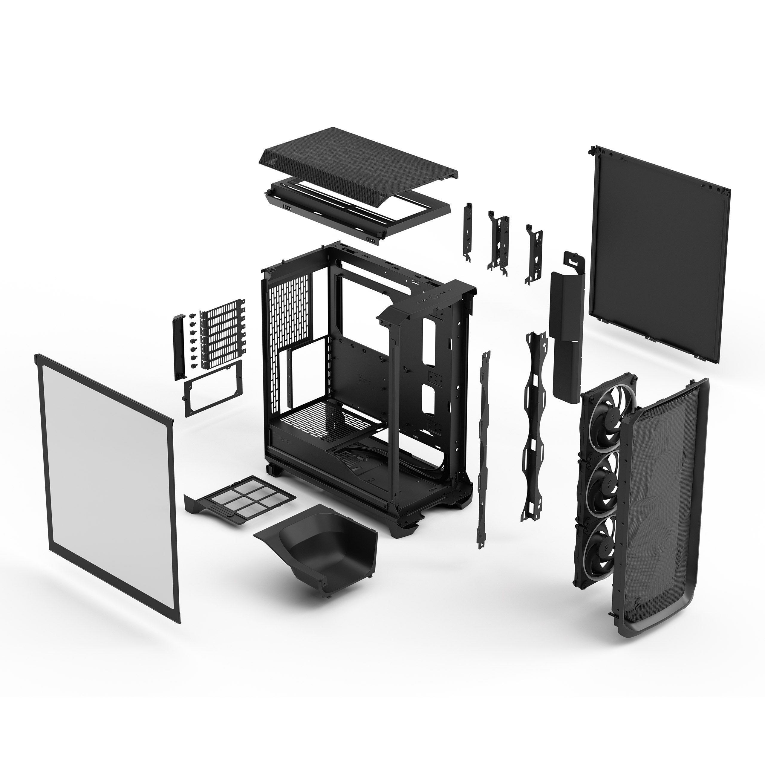 Fractal Meshify 3 Black TG Light Tint Mid Tower Gaming Case – High Airflow, Tempered Glass, RGB Ready