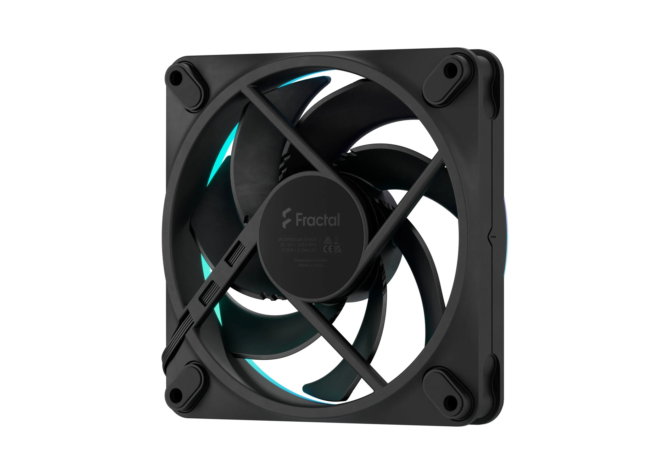 Fractal Design Momentum 12 ARGB 120mm Single Black PWM Fan – High-Performance RGB Cooling