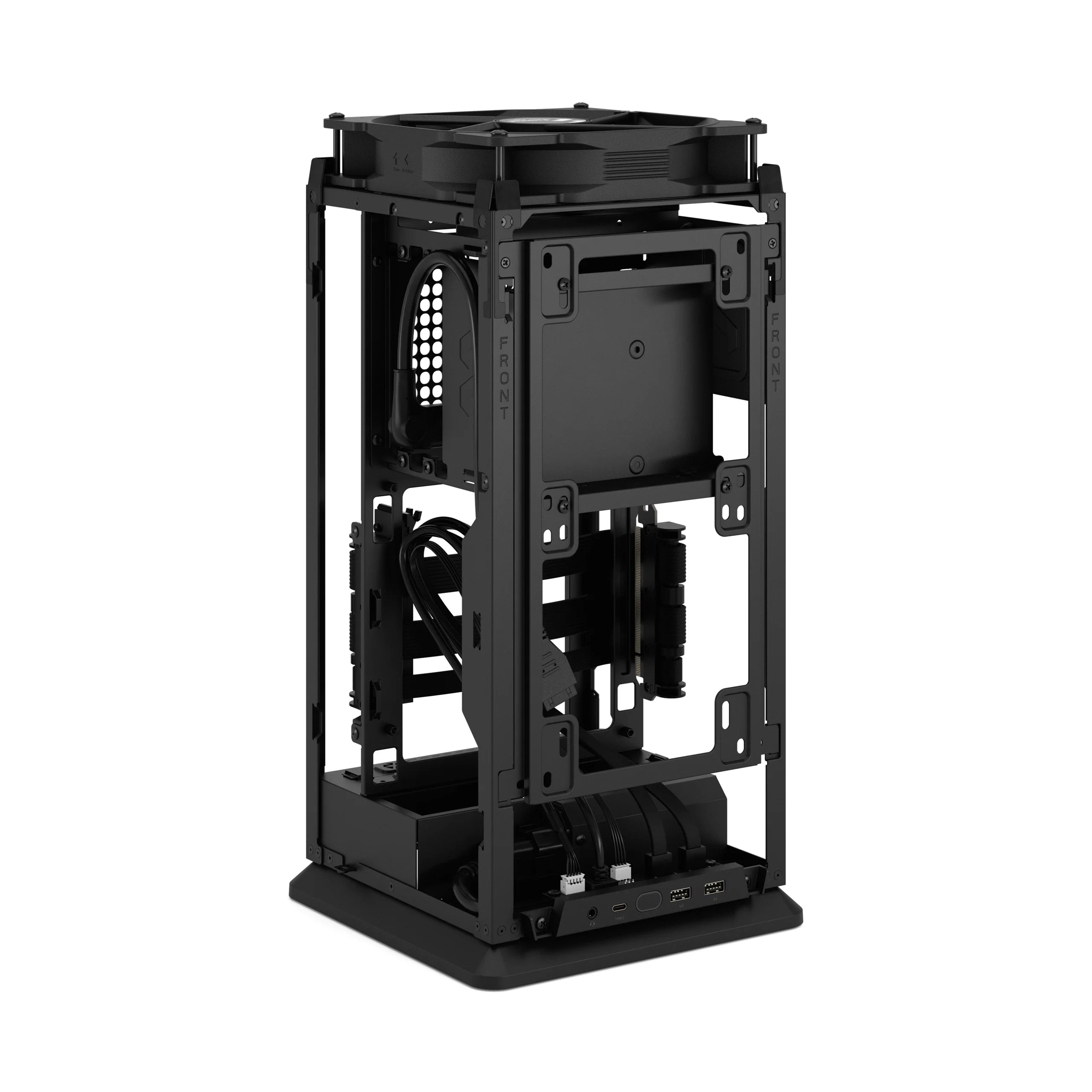 Fractal Design Mood Mini-ITX Black Case – Compact Premium PC Case with Aluminum Exterior, Silent Airflow Design, Vertical Orientation, SFX PSU Support