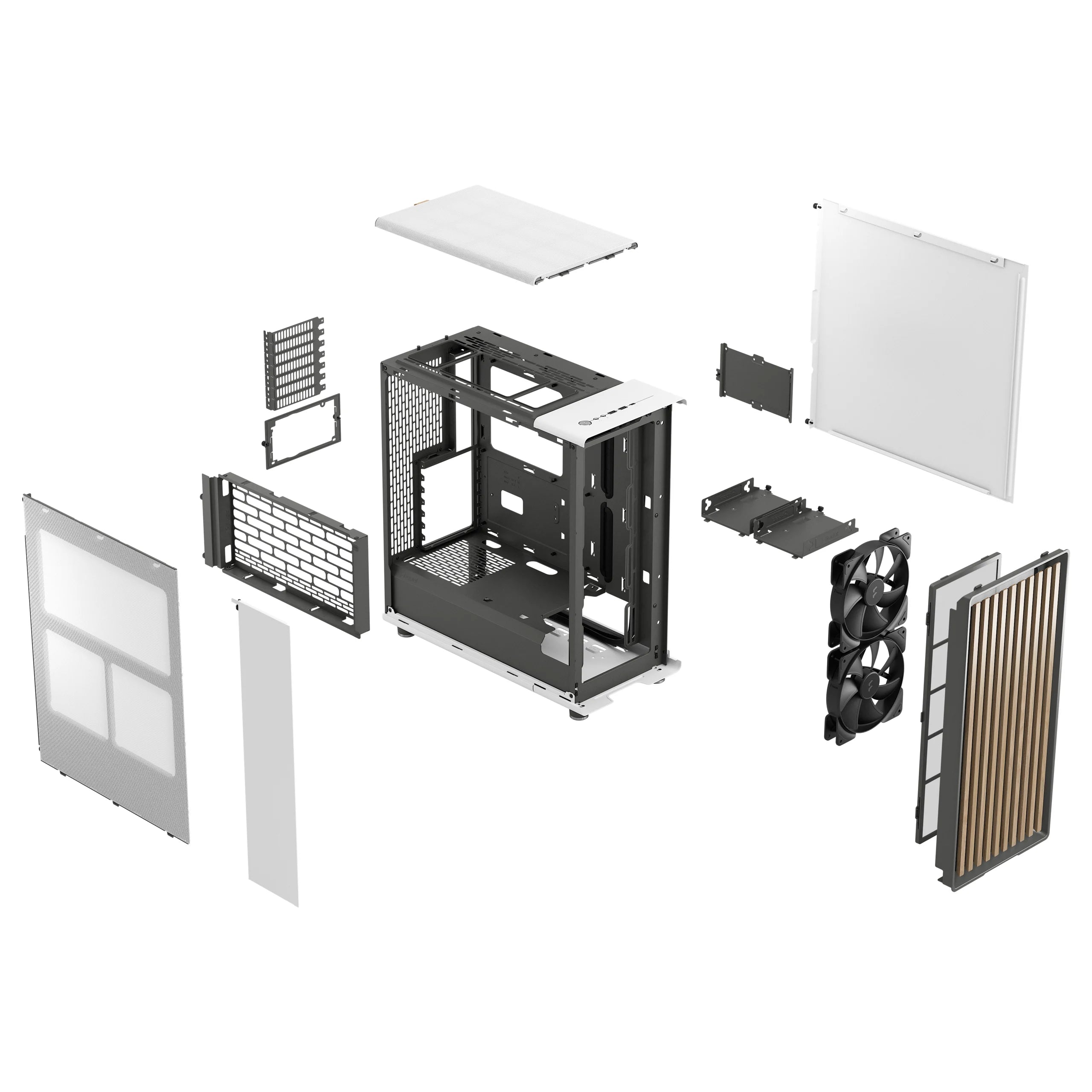 Fractal North Chalk White Mesh Mid Tower Case – High Airflow, Premium White Design, TG Panel Ready