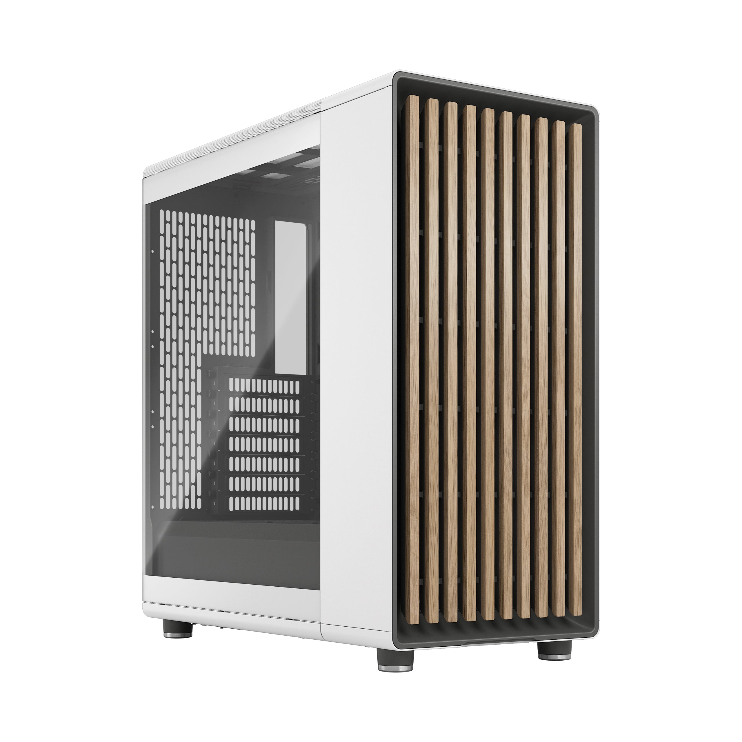 Fractal North Chalk White TG Mid Tower Case – Tempered Glass, High Airflow, Premium White Design