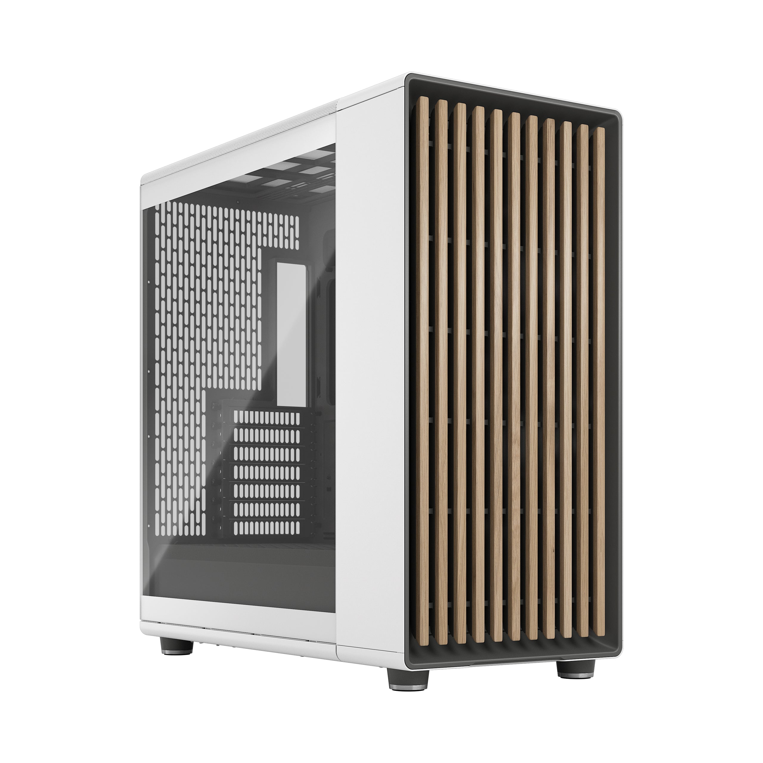 Fractal North XL Chalk White Clear Tint Mid Tower Case – Tempered Glass Gaming PC Case with Premium Chalk Finish