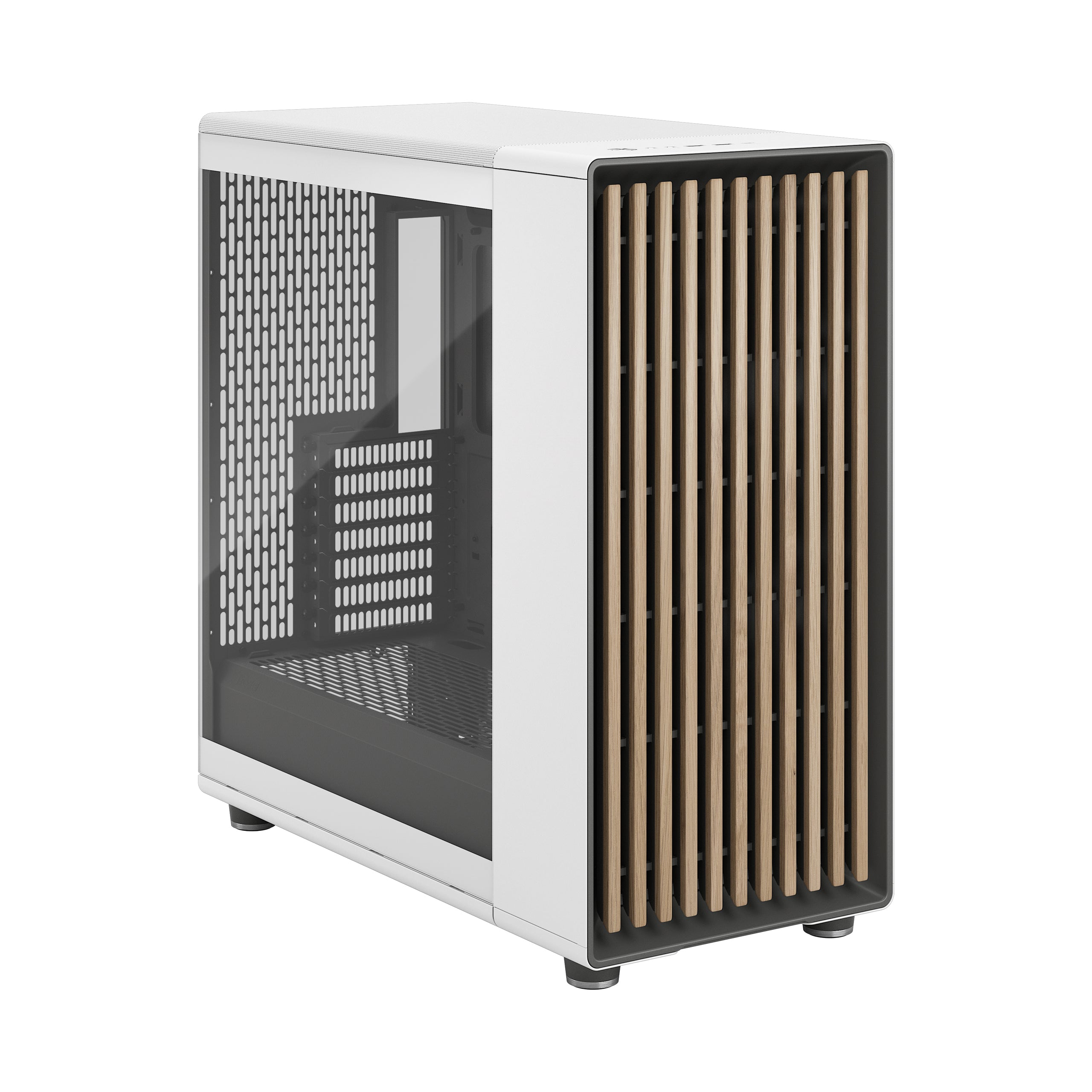 Fractal North XL Chalk White Clear Tint Mid Tower Case – Tempered Glass Gaming PC Case with Premium Chalk Finish