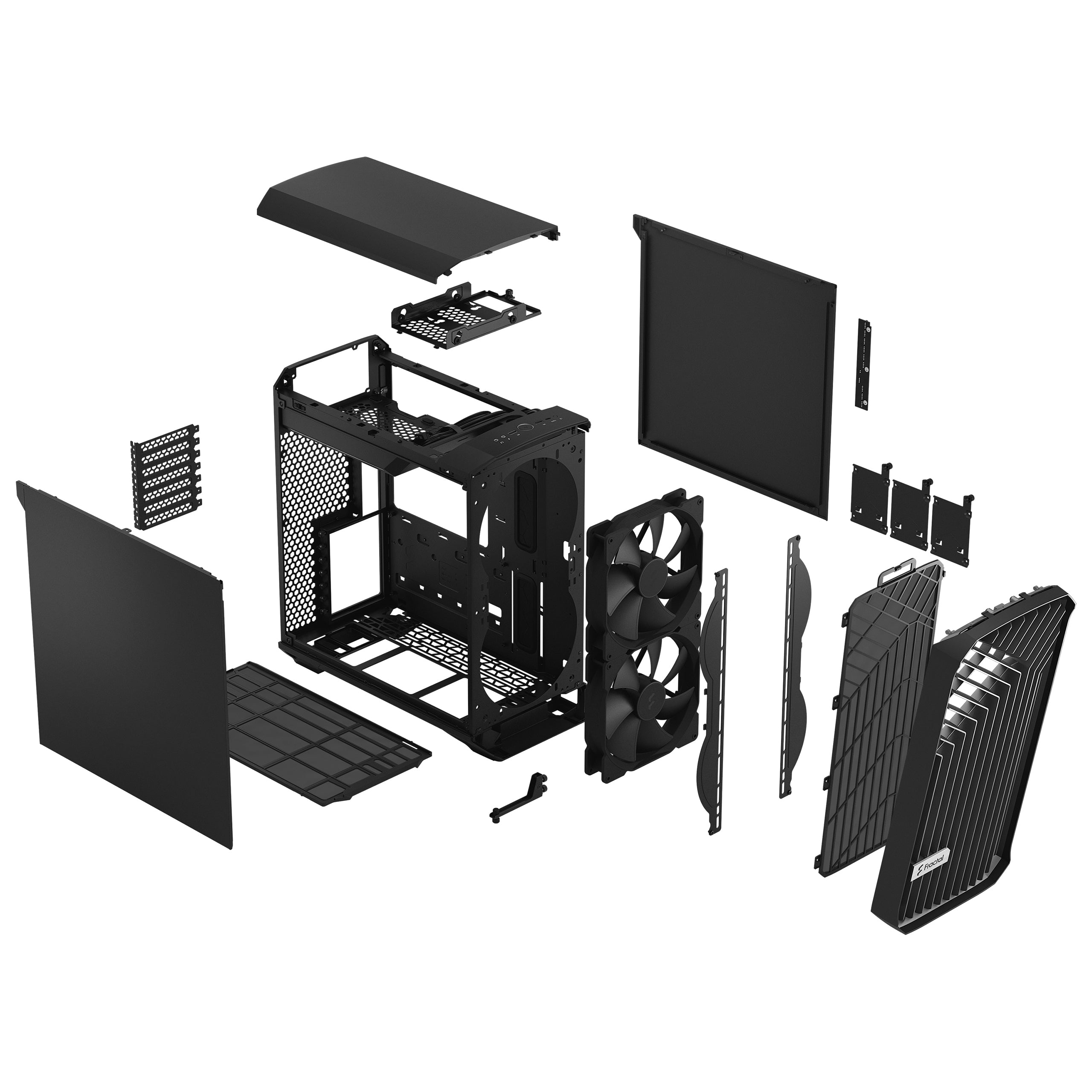 Fractal Design Torrent Compact Black Mid Tower Case – High Airflow Gaming PC Case with Modern Design