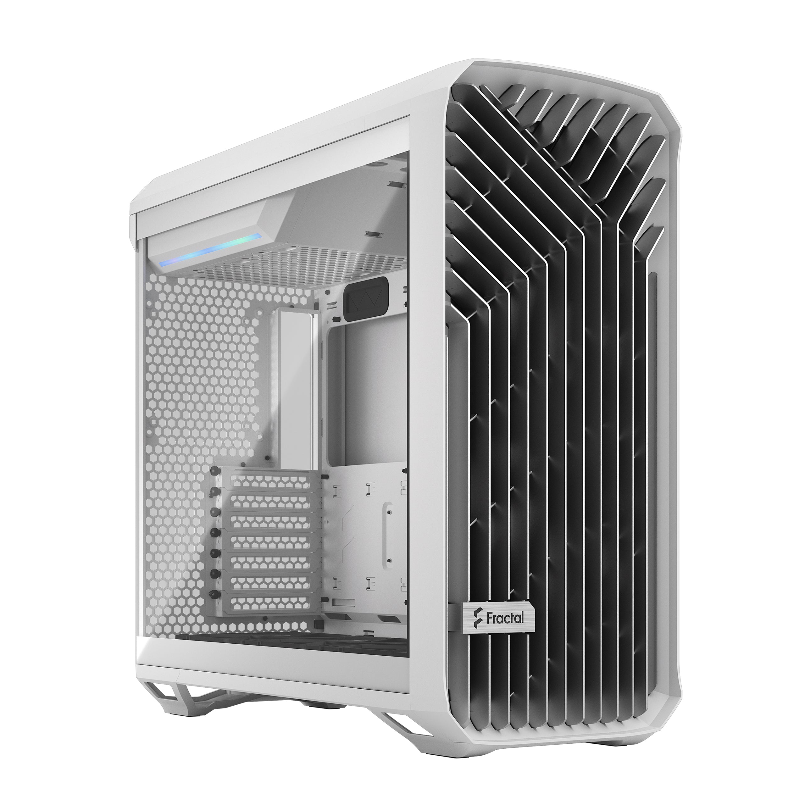 Fractal Design Torrent White RGB Light Tint Gaming Case – High Airflow Mid-Tower PC Chassis with ARGB